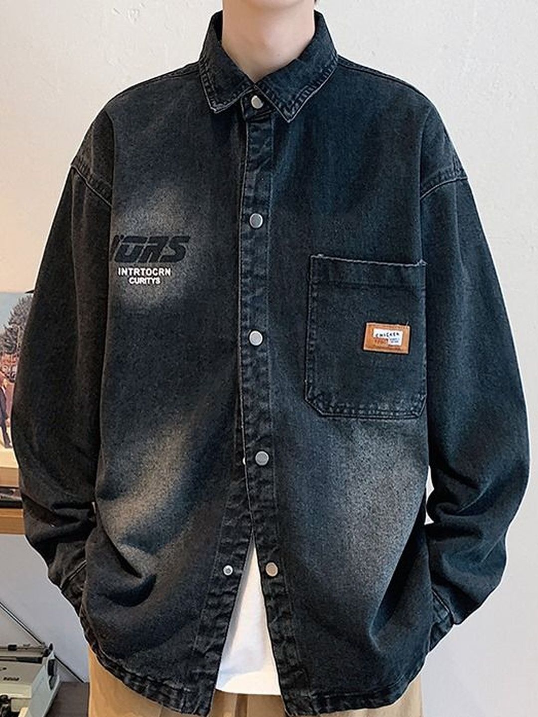 StyleCast Men Denim Jacket with Patchwork