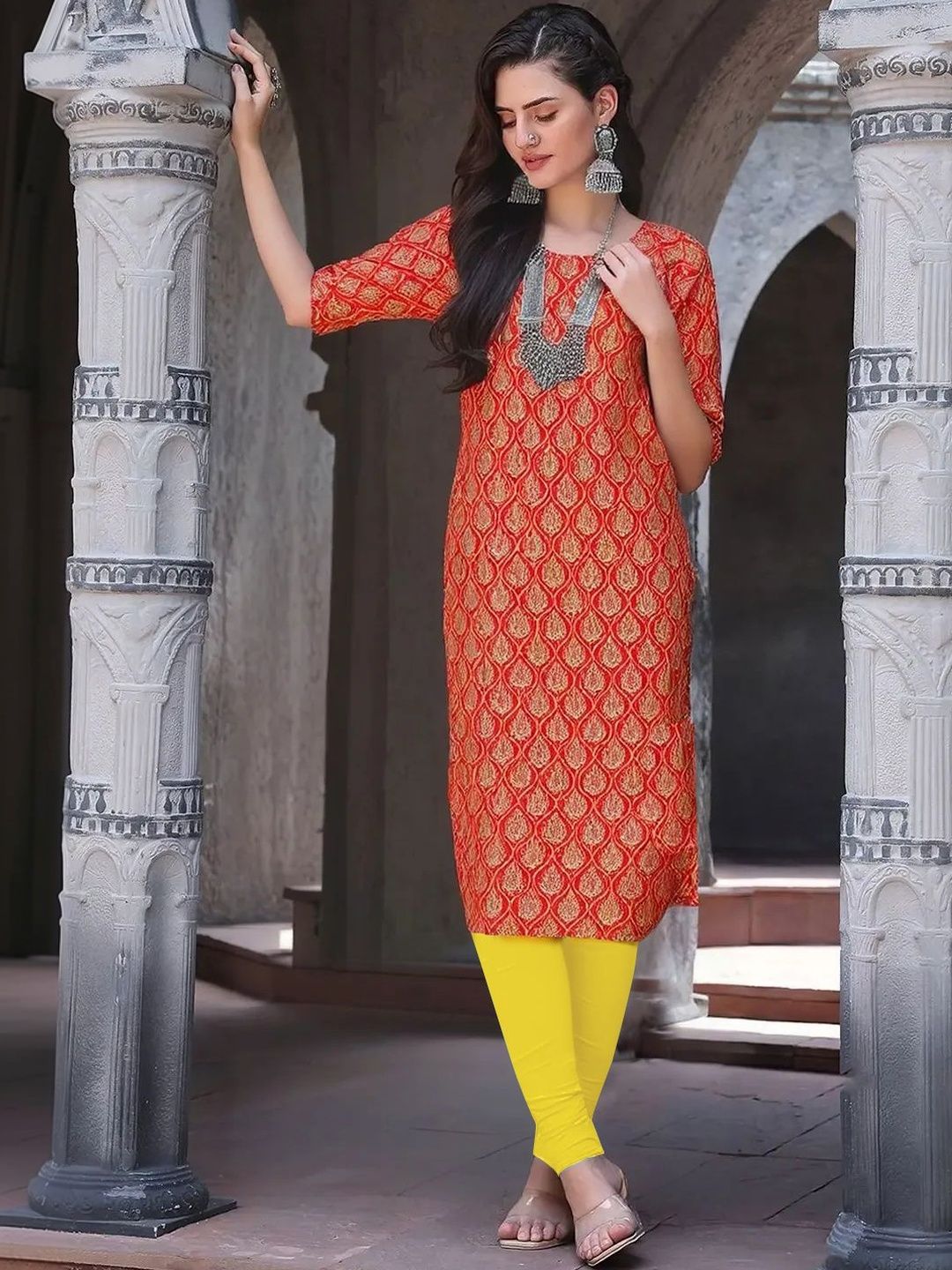 arangya Pack Of 2 Women Ethnic Motifs Printed Crepe Kurta