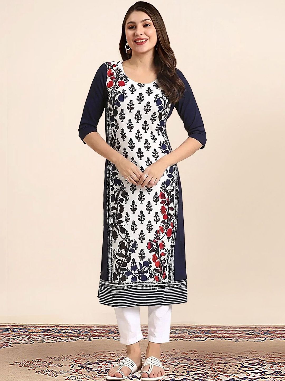 arangya Women Pack Of 2 Ethnic Motifs Printed Indie Prints Crepe Kurta