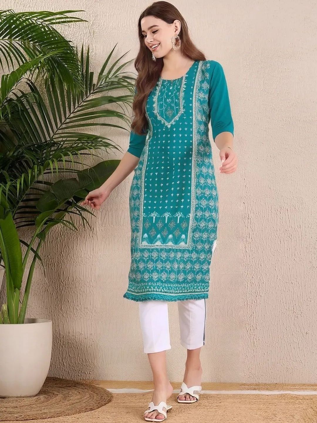arangya Pack Of 3  Women Ethnic Motifs Printed Indie Prints Crepe Kurta