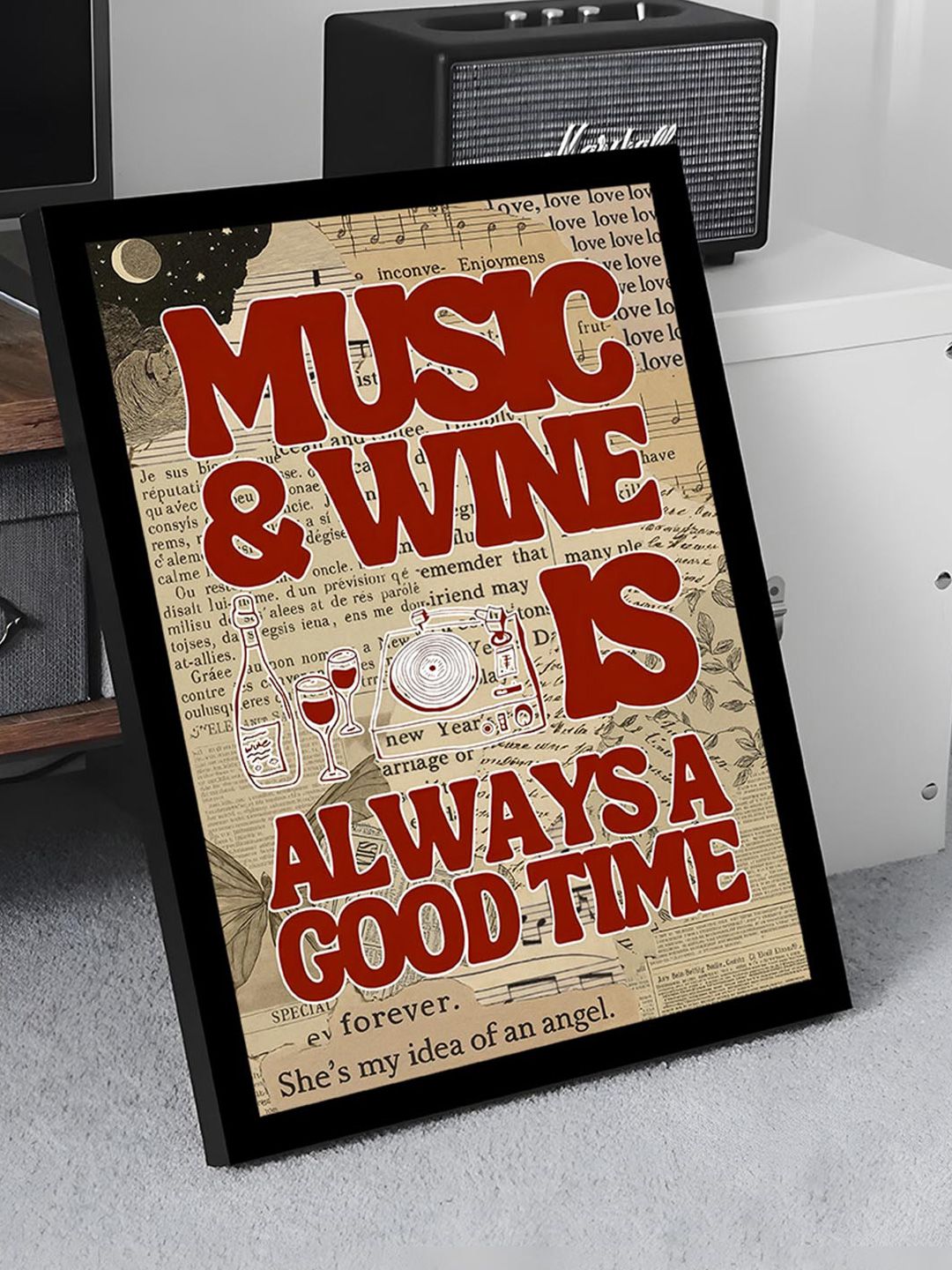 Buy Art Street Multicolor Paper Music Wine Rhythm Art Print 12.9