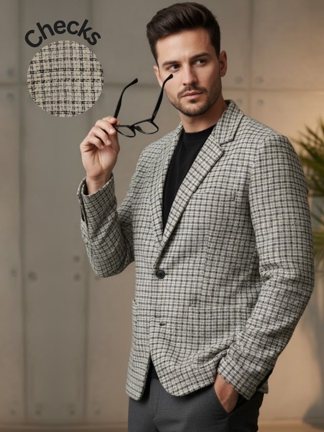 Rigo Rigo Checked Single-Breasted Blazers