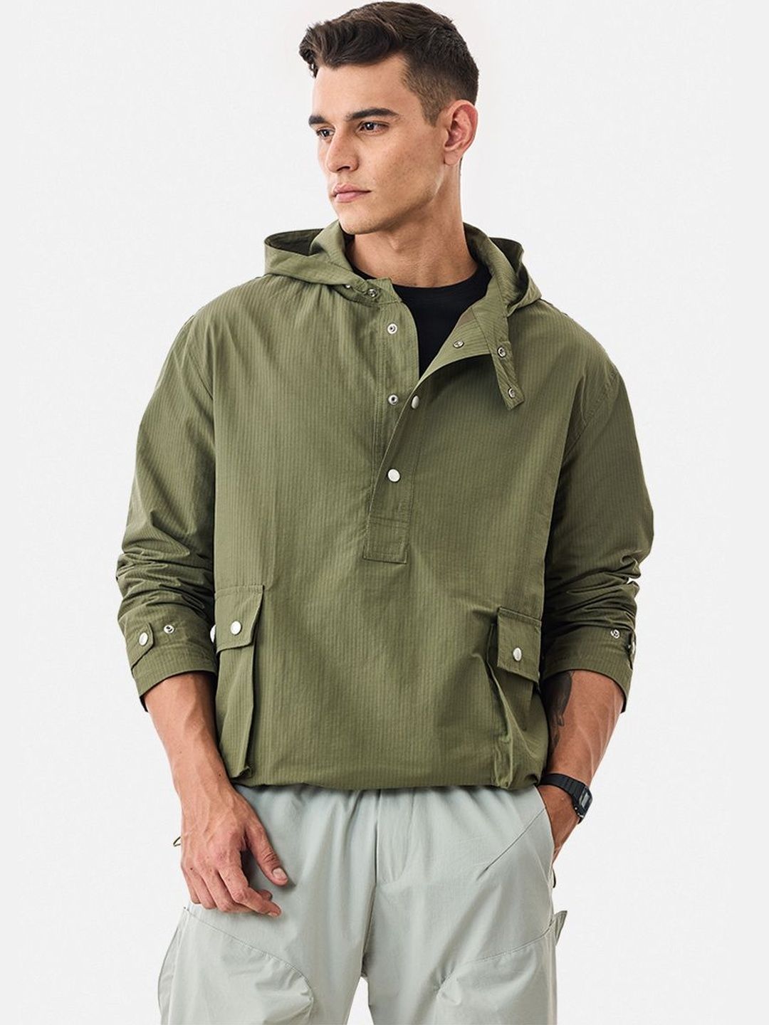 Snitch Olive Plain Jacket