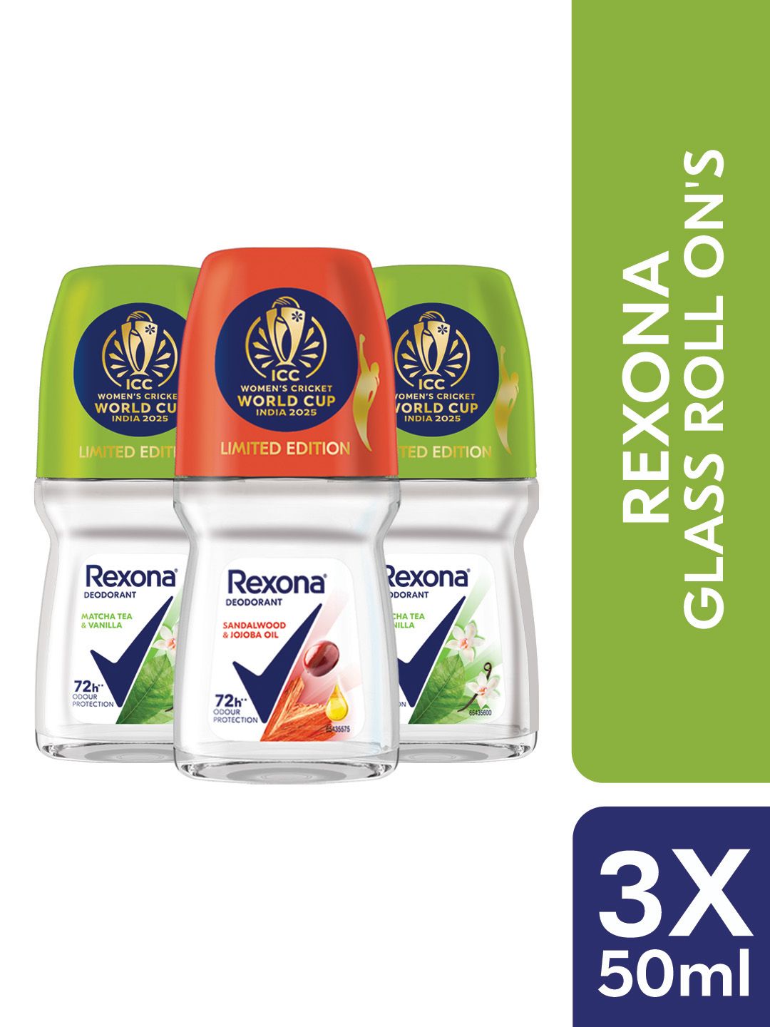 Buy REXONA Women Pack Of 3 Long Lasting Deodorant Roll On - 50ml
