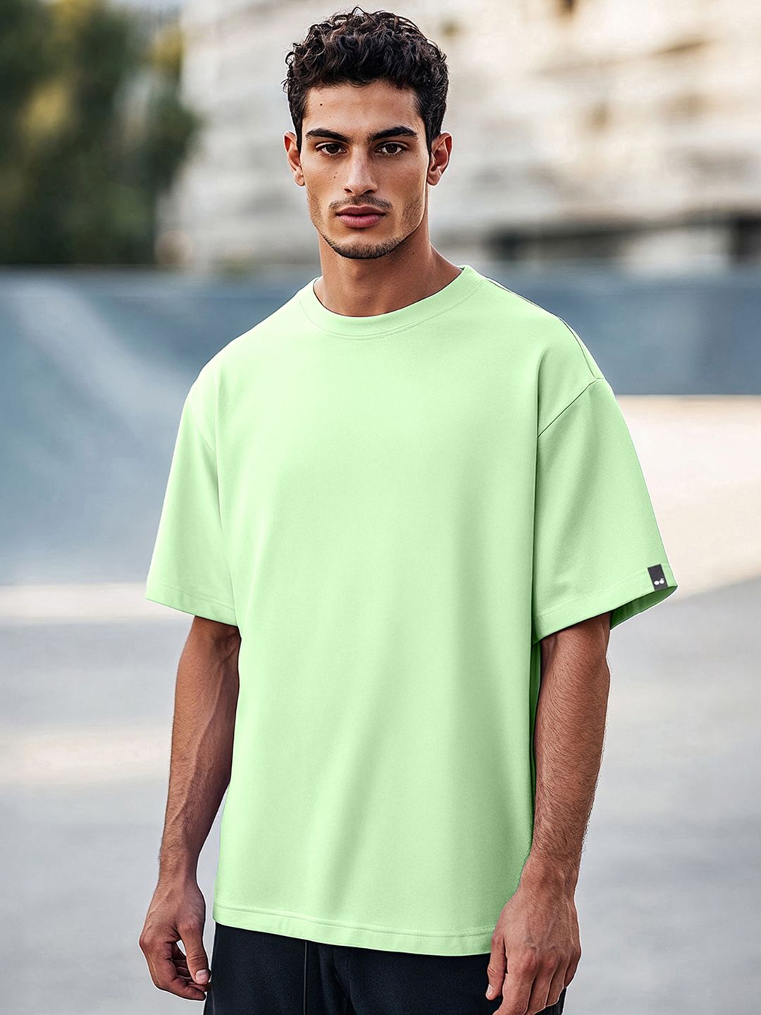 Bewakoof Drop-Shoulder Sleeves Oversized Cotton T-shirt