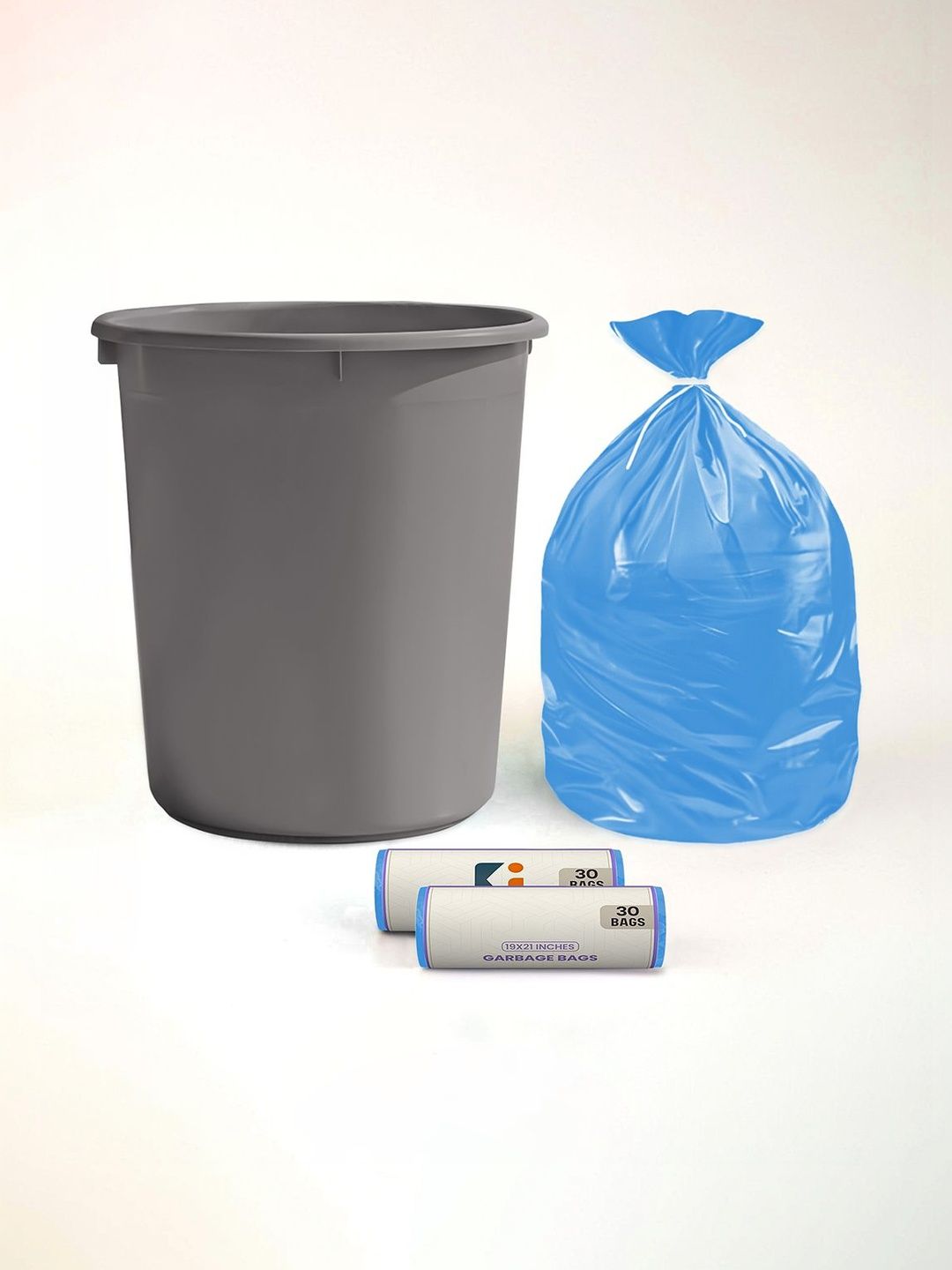 HOMESTIC Grey Dustbin & 2 Garbage Bag 10 L