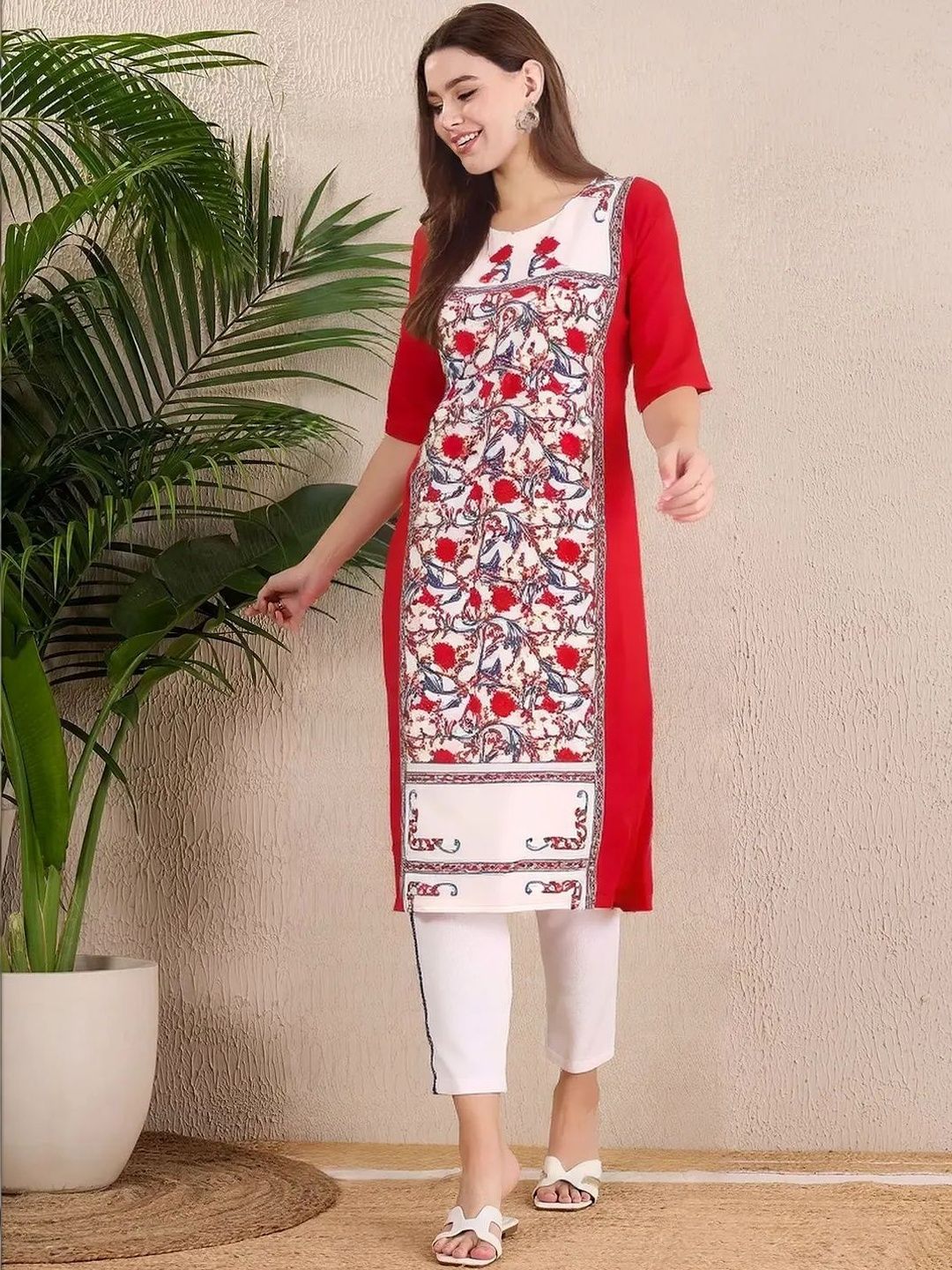 arangya Women Pack Of 3 Floral Printed Crepe Kurta