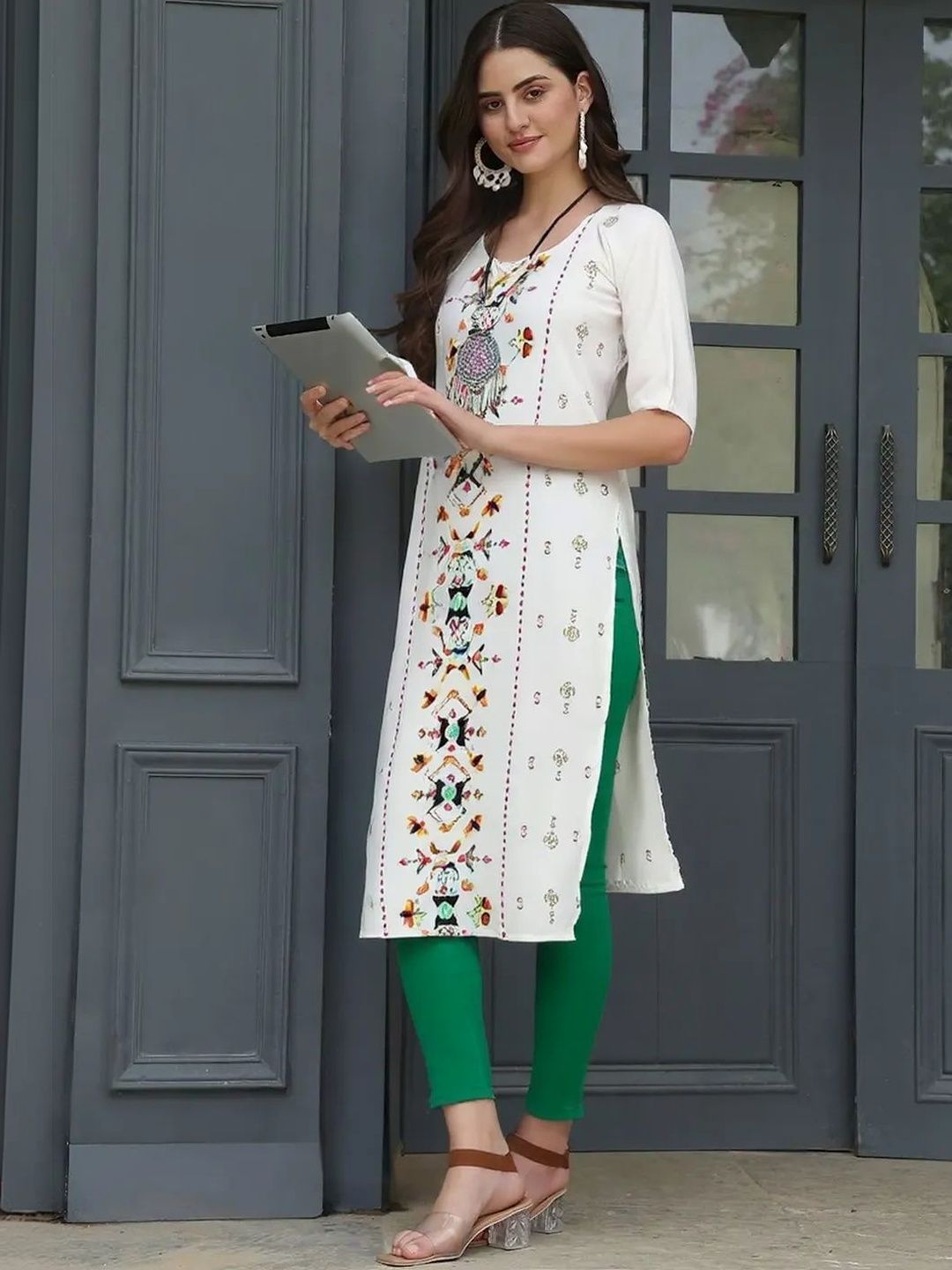 arangya Women Pack Of 3 Ethnic Motifs Printed Indie Prints Crepe Kurta