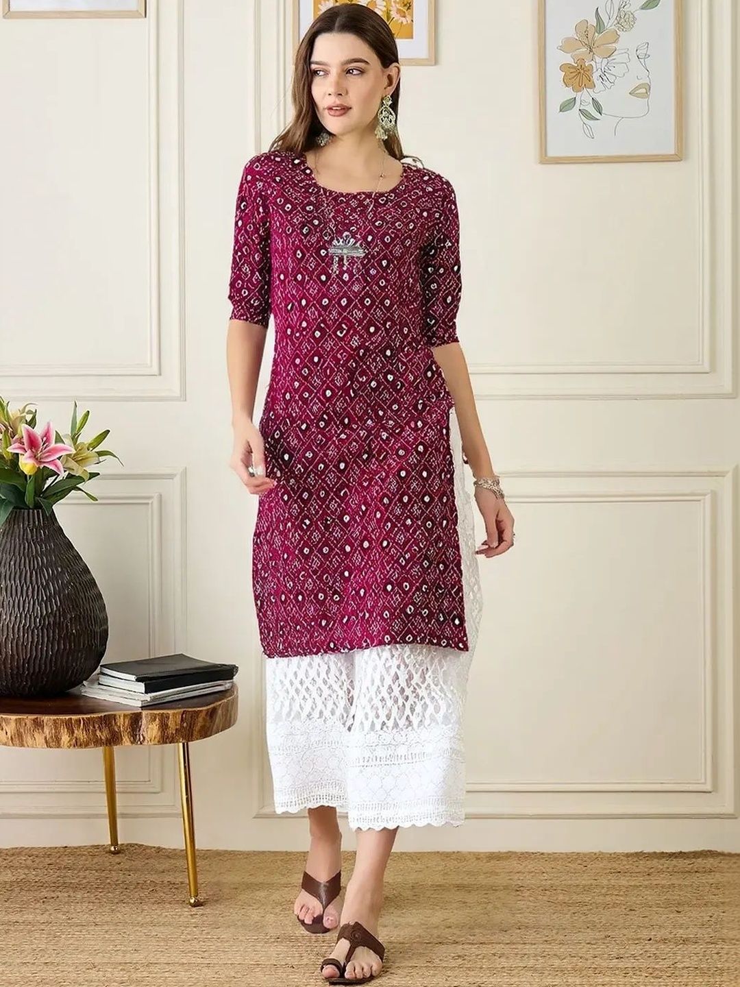 arangya Women Pack Of 2 Printed Crepe Kurta