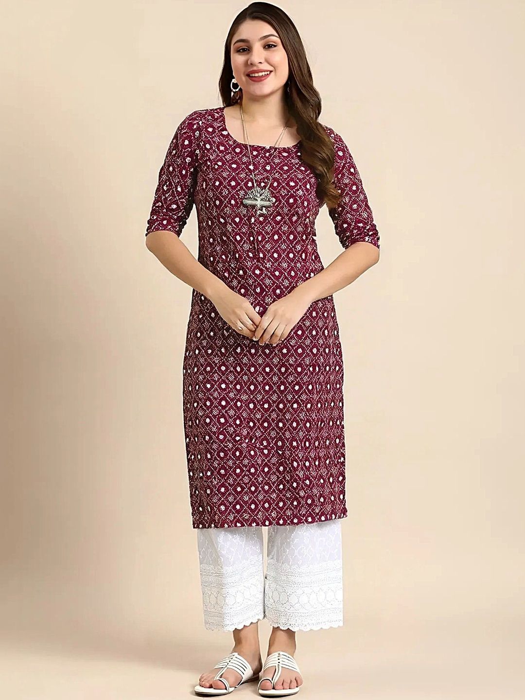 arangya Pack Of 3 Women Geometric Printed Crepe Kurta