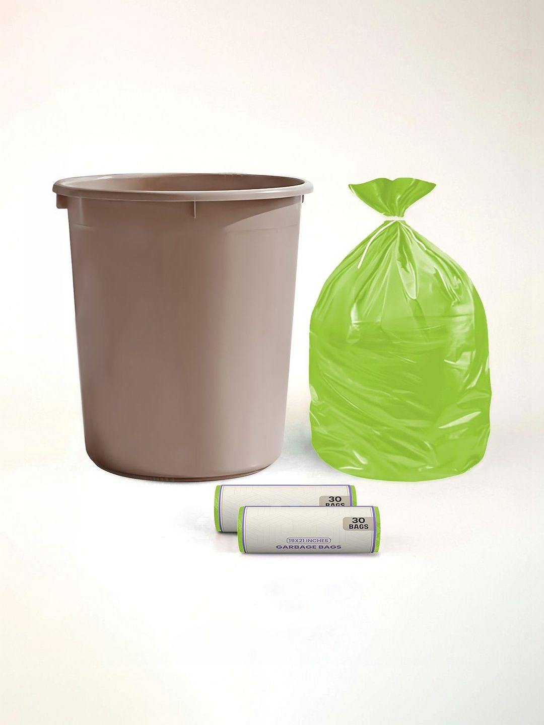 HOMESTIC Brown Dustbin & Garbage Bag With 2 Roll 10L