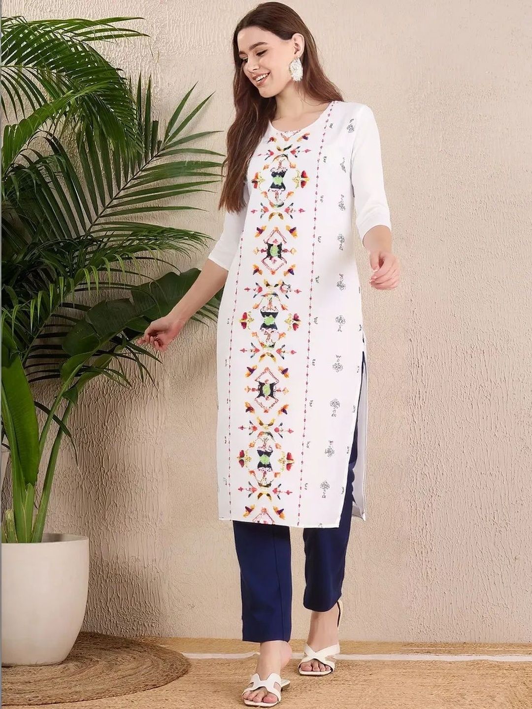 arangya Women Pack Of 3 Ethnic Motifs Printed Indie Prints Crepe Kurta