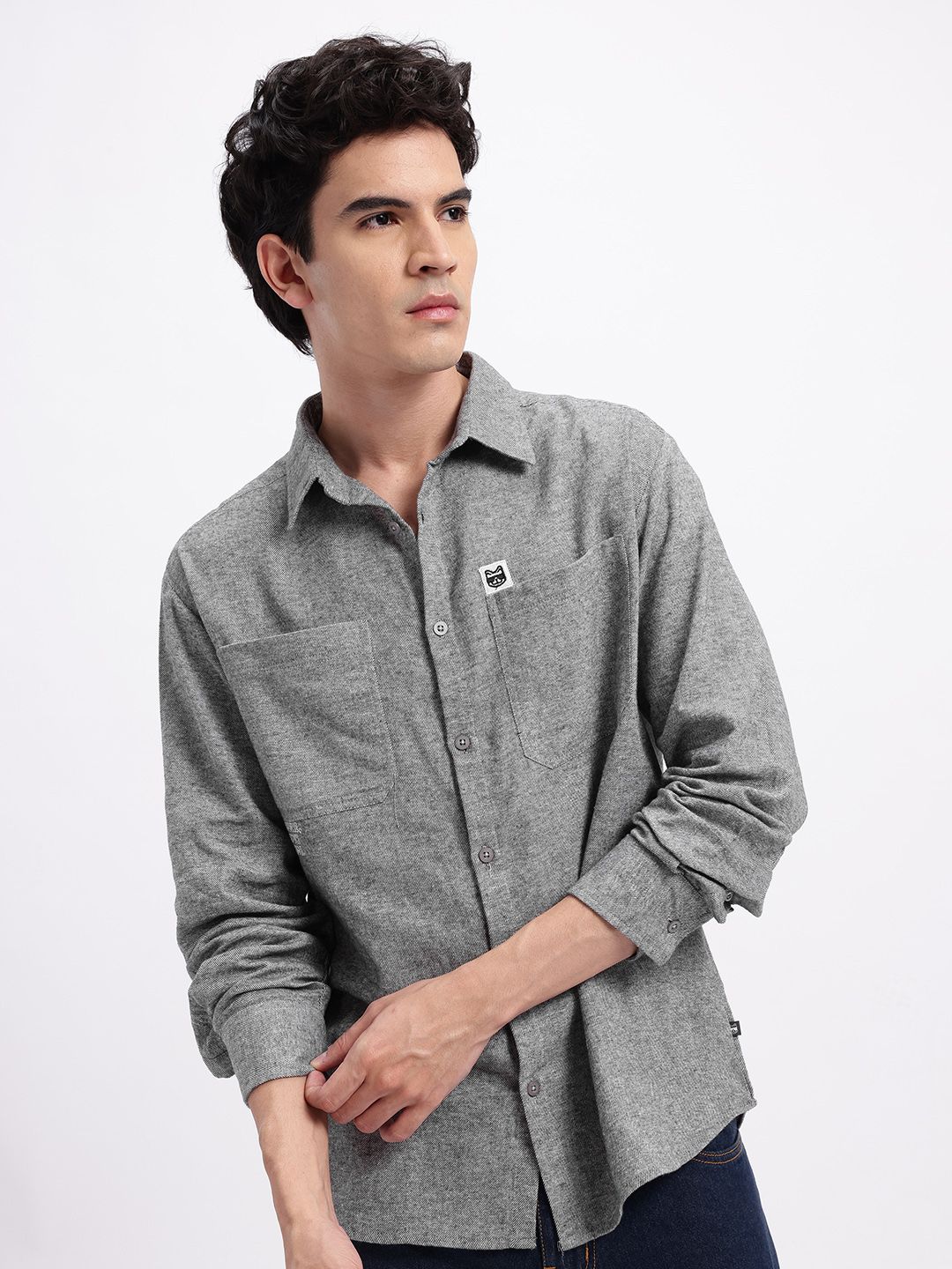 glitchez Pure Cotton Twill Weave Casual Shirt