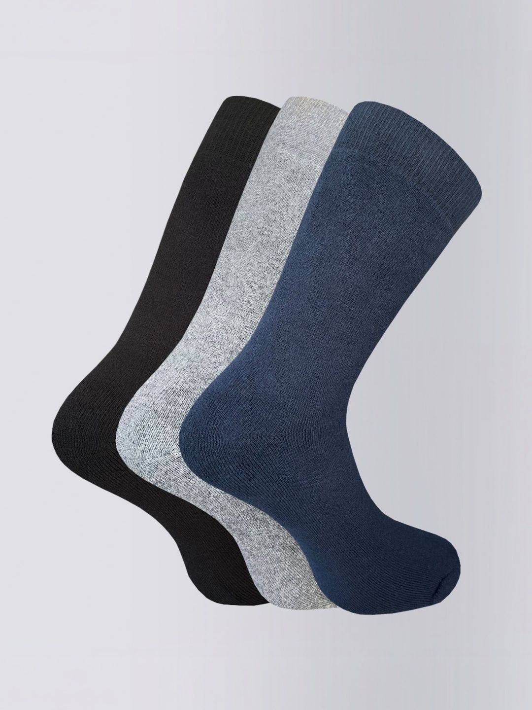 HEBTROCO Men Pack of 3 Calf Length Socks