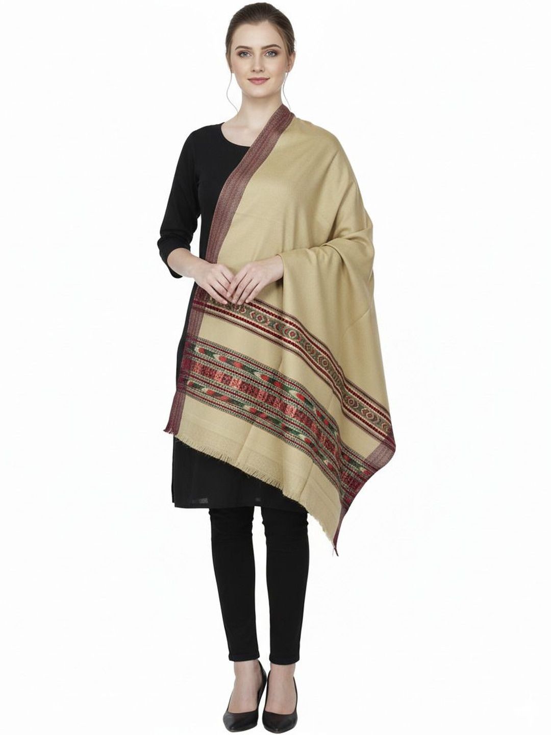 Vrinde Women Striped Woven Design Shawl