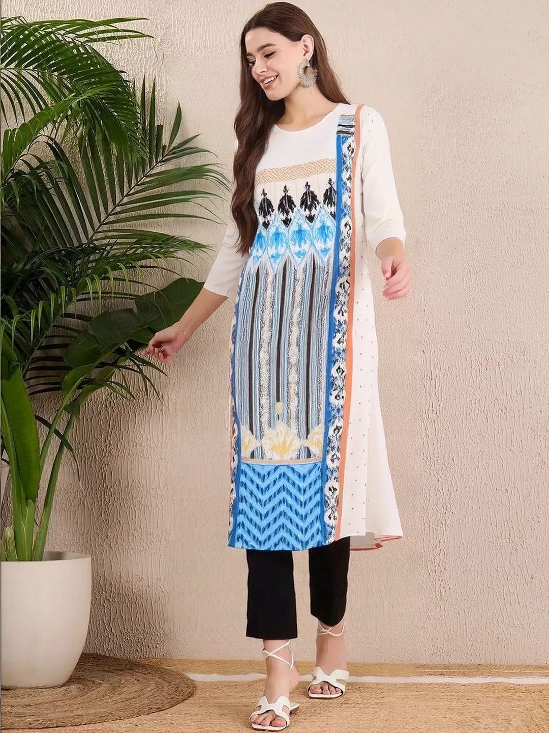 arangya Women Pack Of 3 Printed Indie Prints Crepe Kurta