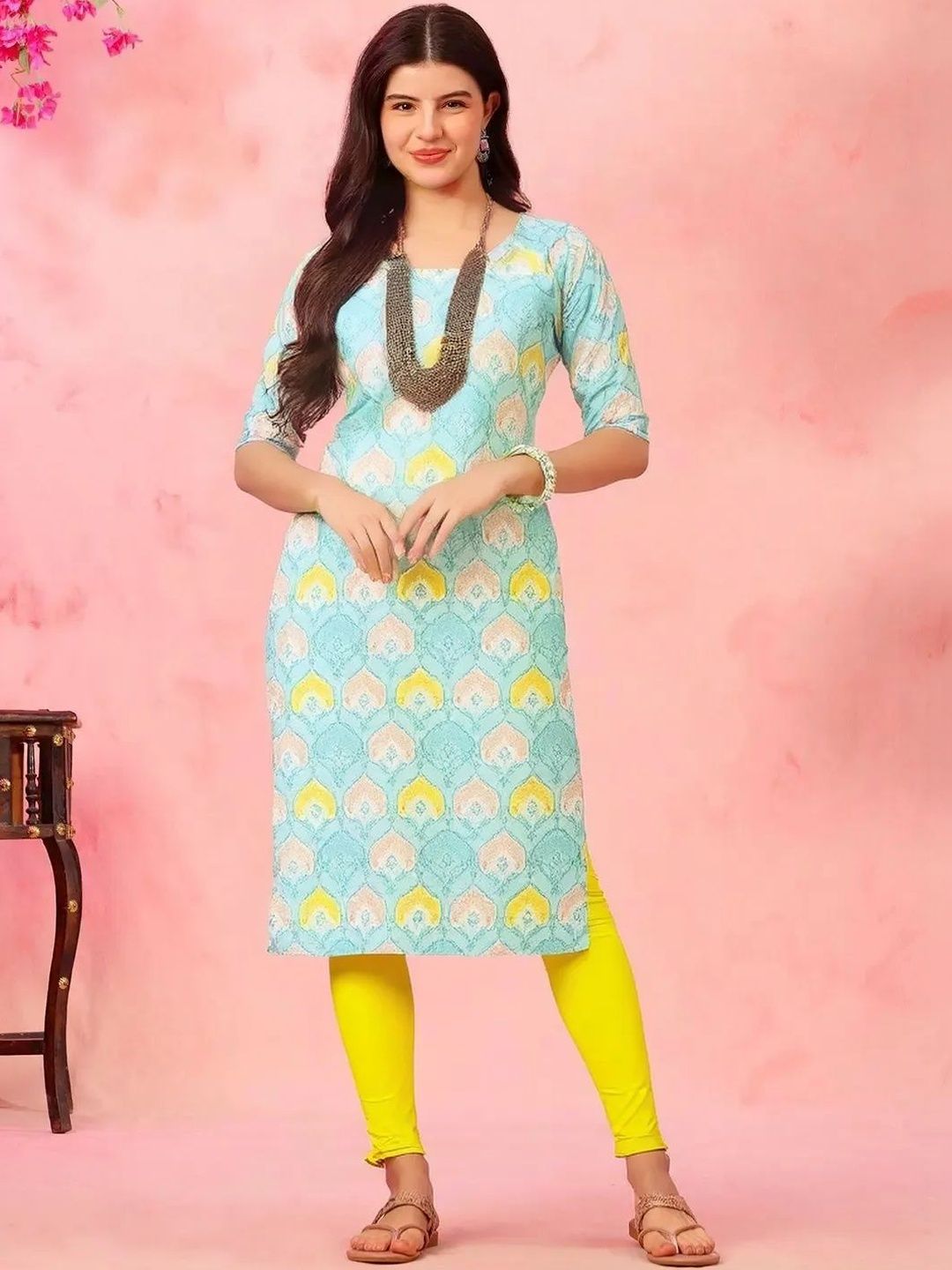 arangya Women Pack Of 3 Ethnic Motifs Printed Indie Prints Crepe Kurta