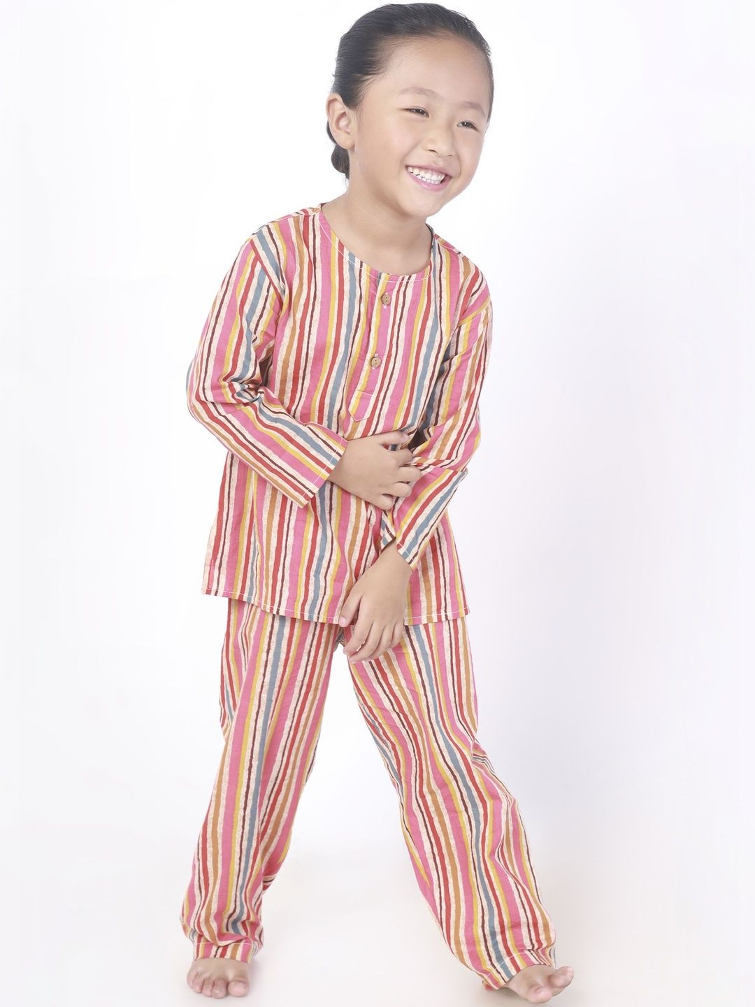 BREATHABLES Unisex Kids Striped Night suit