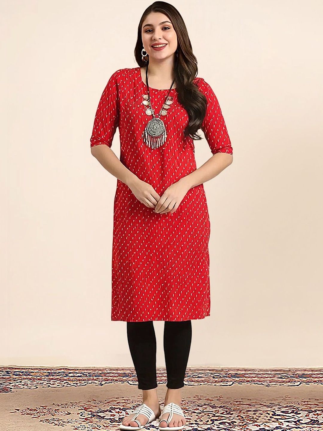 arangya Women Pack Of 2 Ethnic Motifs Printed Indie Prints Crepe Kurta