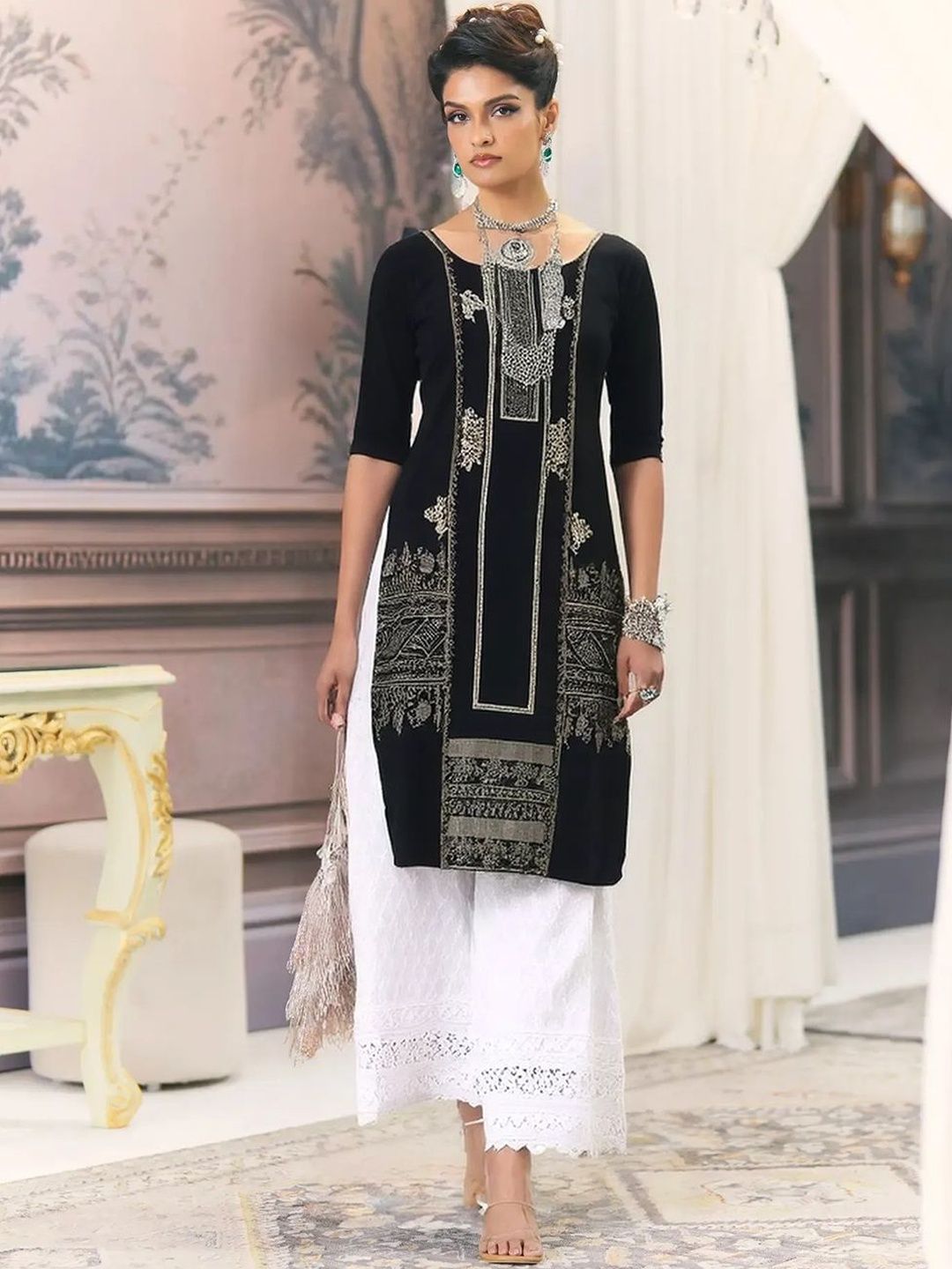 arangya Women Pack of 3 Ethnic Motifs Printed Indie Prints Crepe Kurta