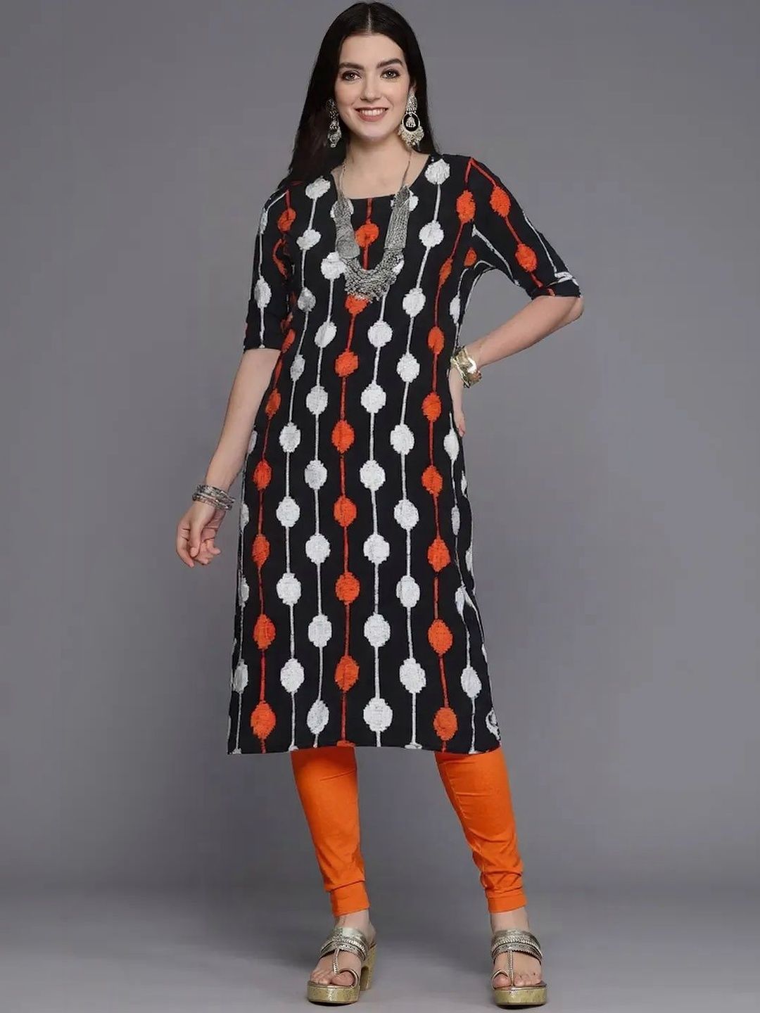 arangya Pack Of 3 Women Ethnic Motifs Printed Indie Prints Crepe Kurta