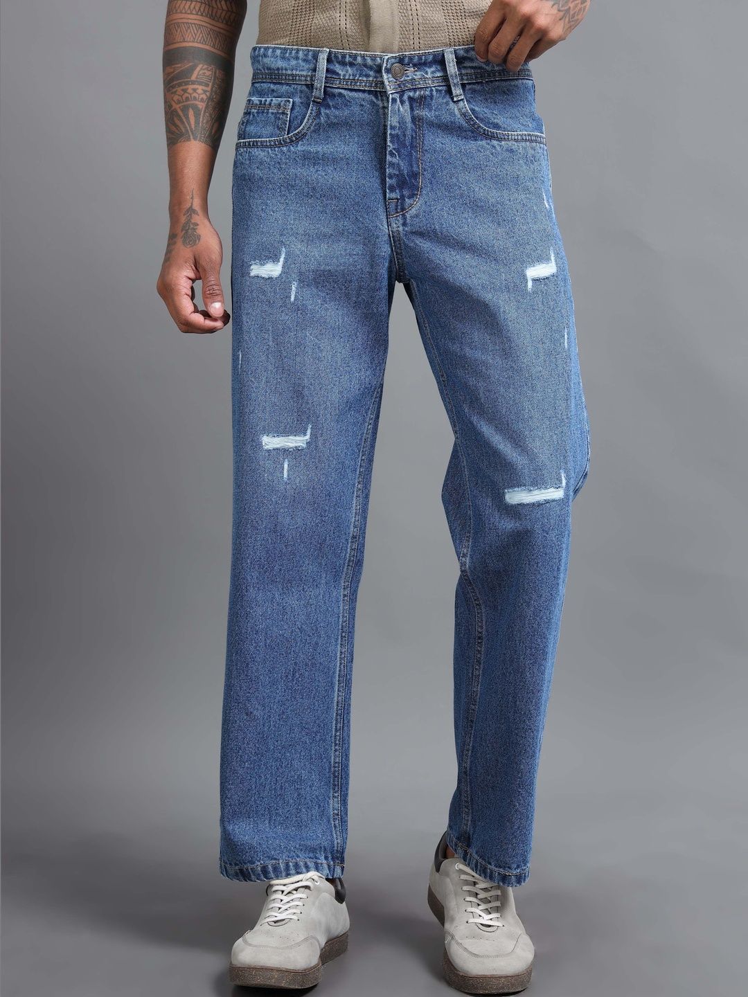 The Roadster Lifestyle Co Torned Baggy Fit Jeans