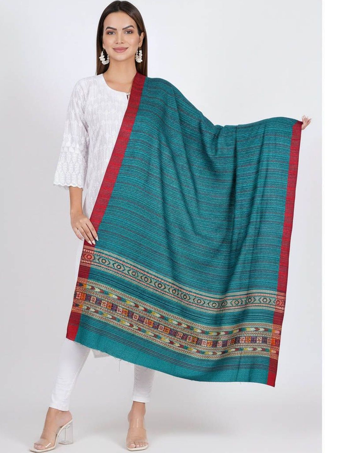 Vrinde Women Striped Woven Design Shawl