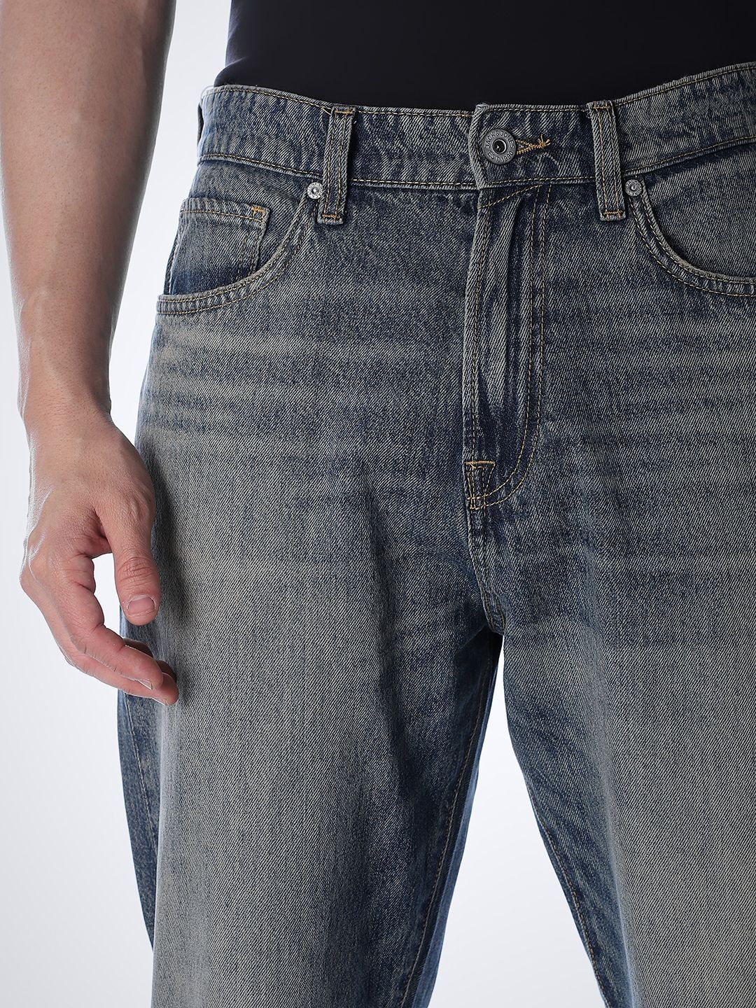 Wide Leg High-Rise Heavy Fade Jeans