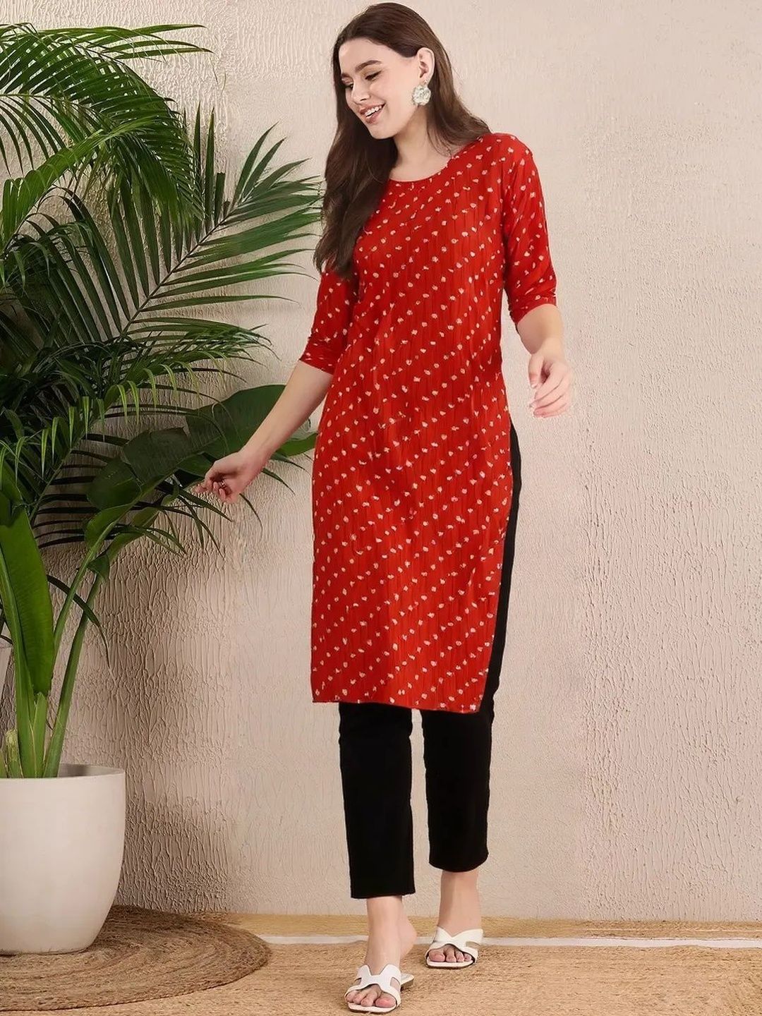 arangya Women Pack Of 3 Geometric Printed Crepe Kurta