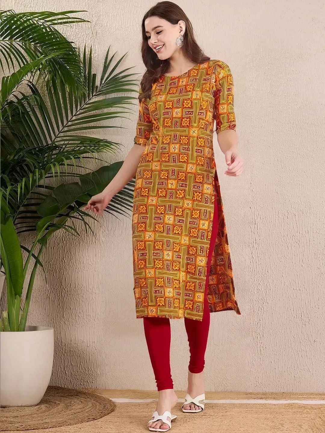 arangya Women Pack Of 3 Floral Printed Indie Prints Crepe Kurta
