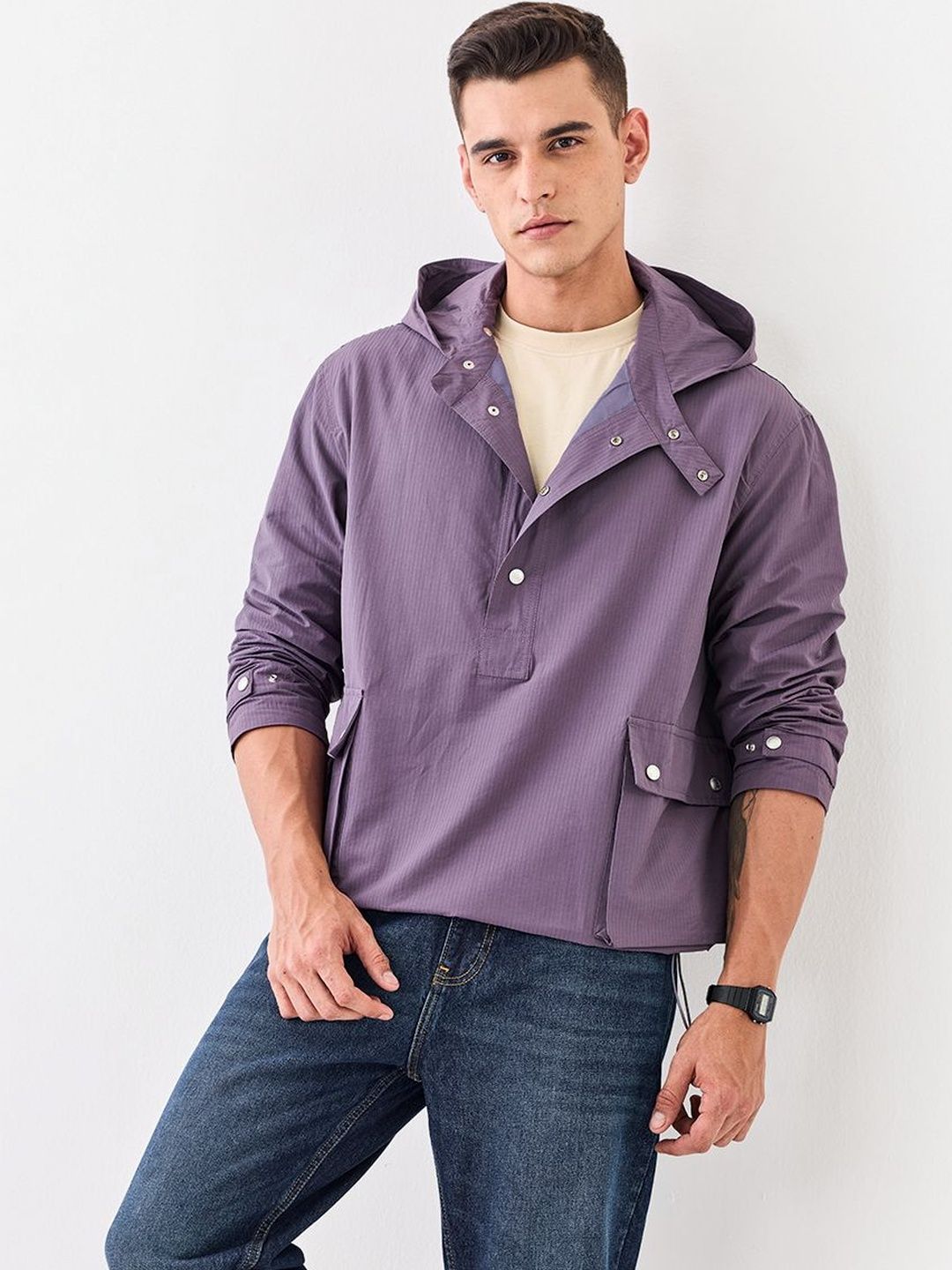 Snitch Purple Plain Jacket