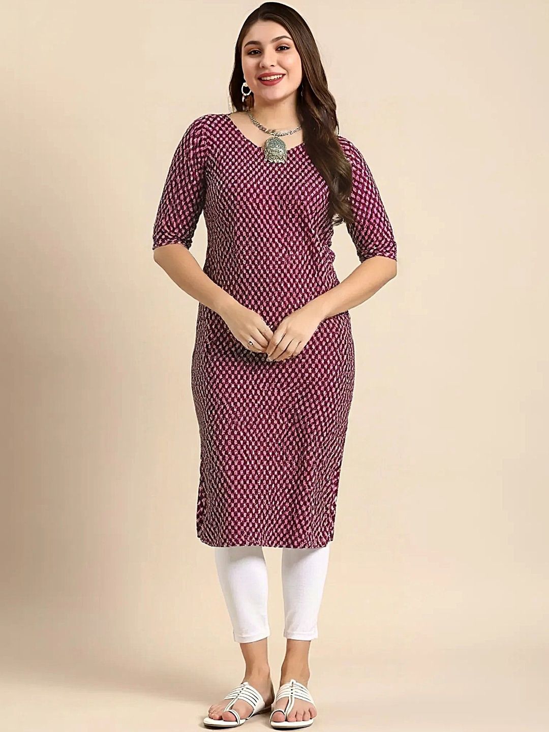arangya Women Pack Of 2 Ethnic Motifs Printed Crepe Kurta