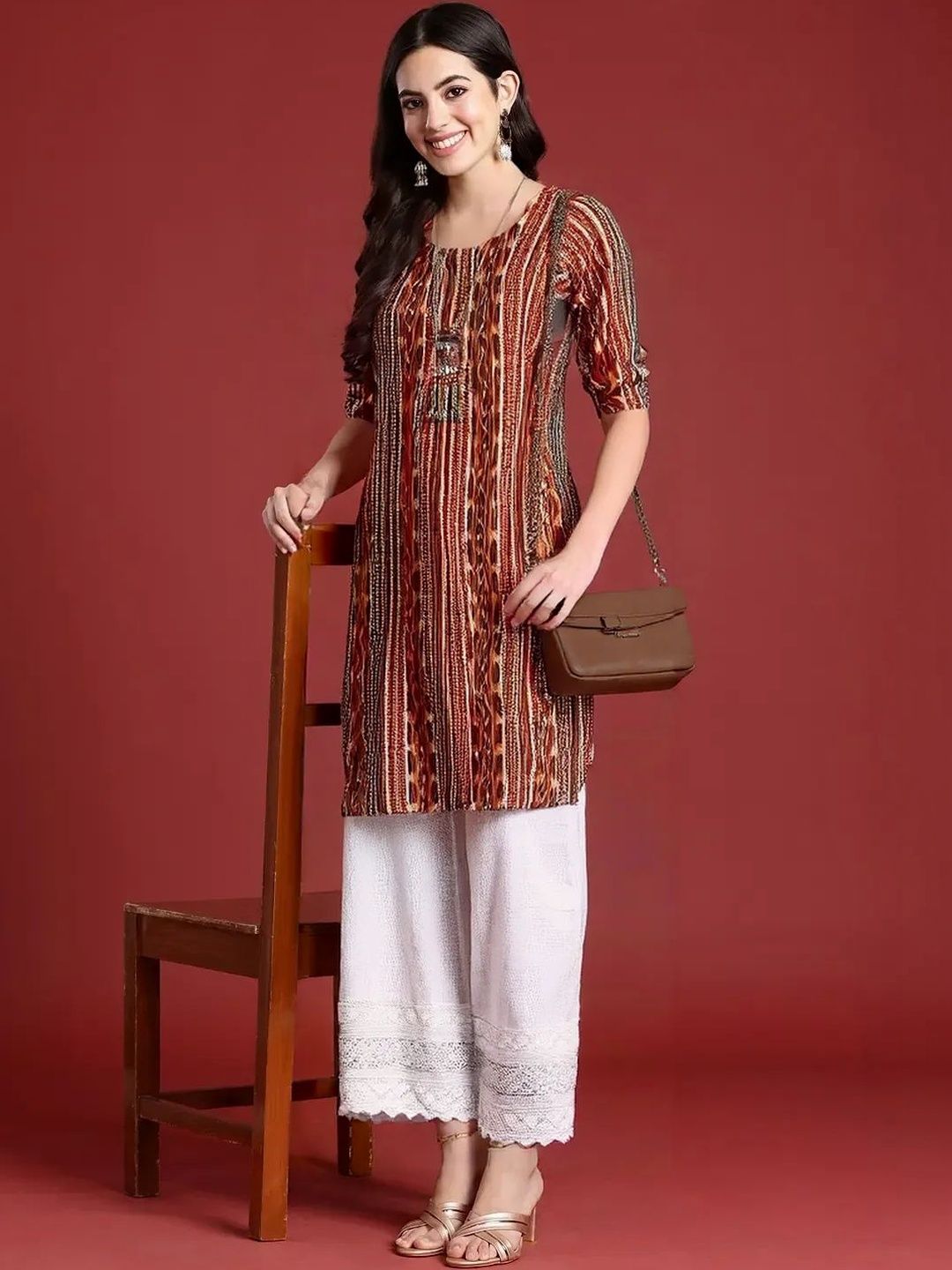 arangya Pack Of 2 Women Ethnic Motifs Printed Indie Prints Crepe Kurta
