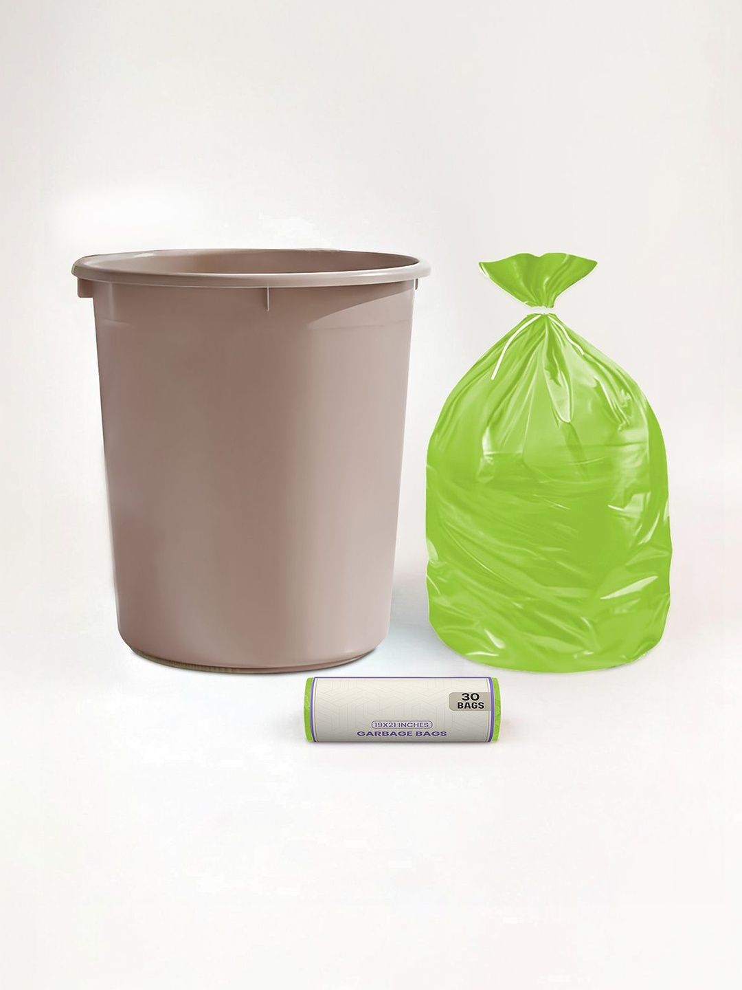HOMESTIC Brown Dustbin & Garbage Bag With 1 Roll 13 L