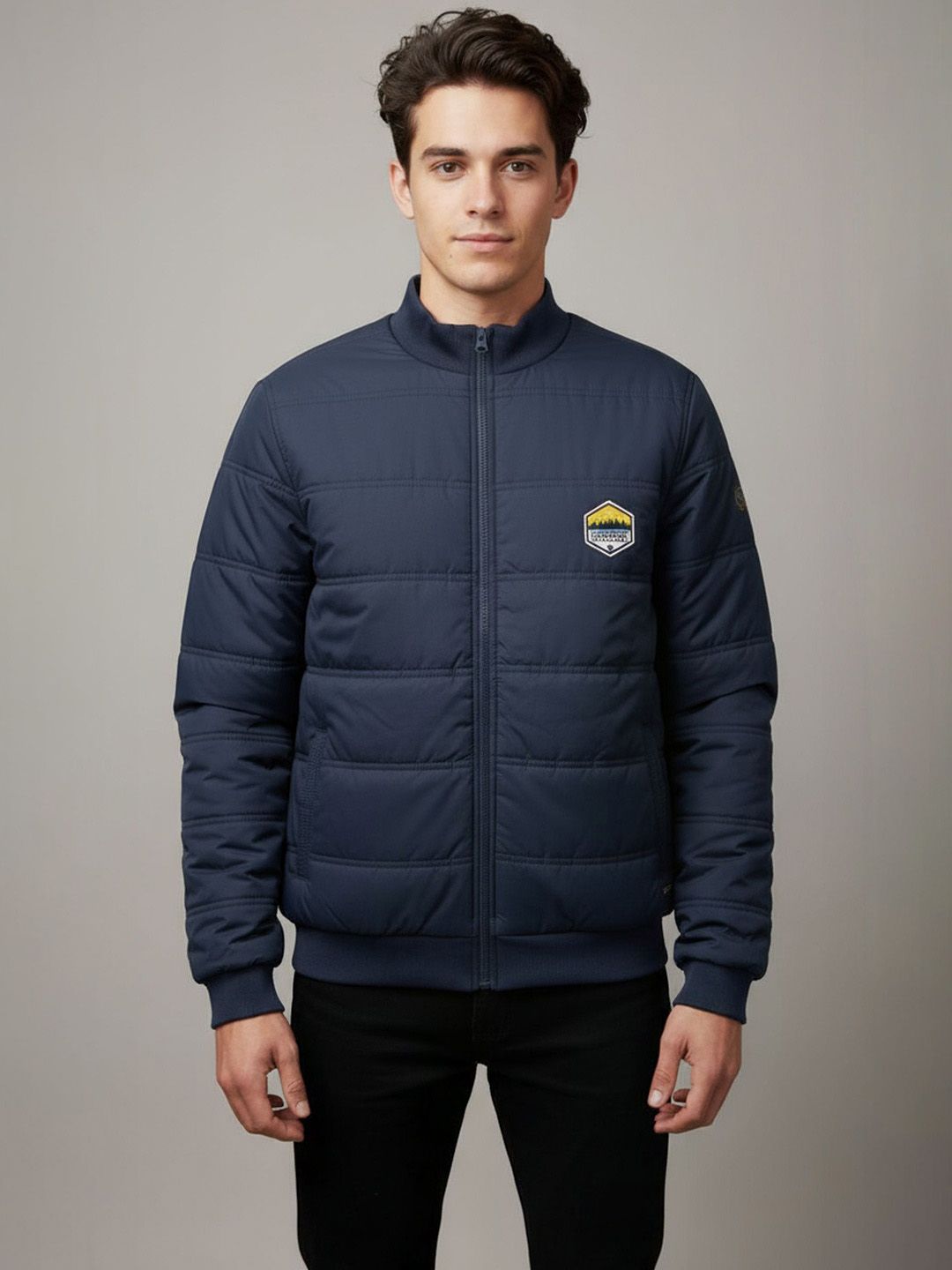The Roadster Life Co Mock Collar Neck Padded Jacket