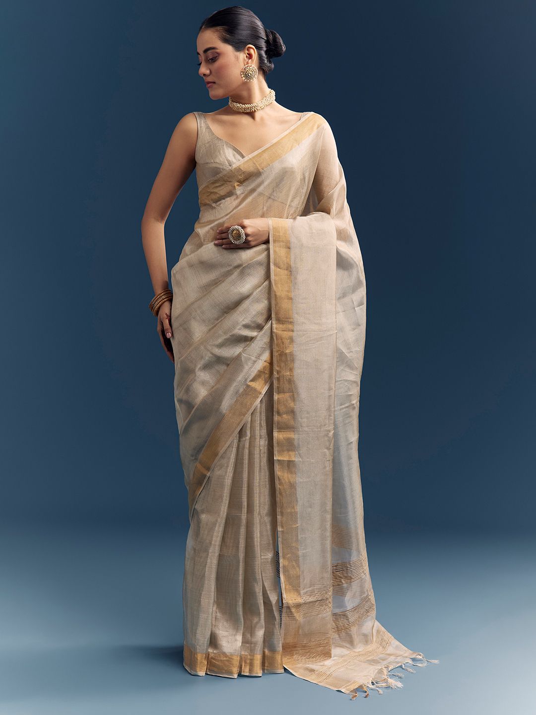 KALKI Fashion KALKI Fashion Woven Design Tissue Saree