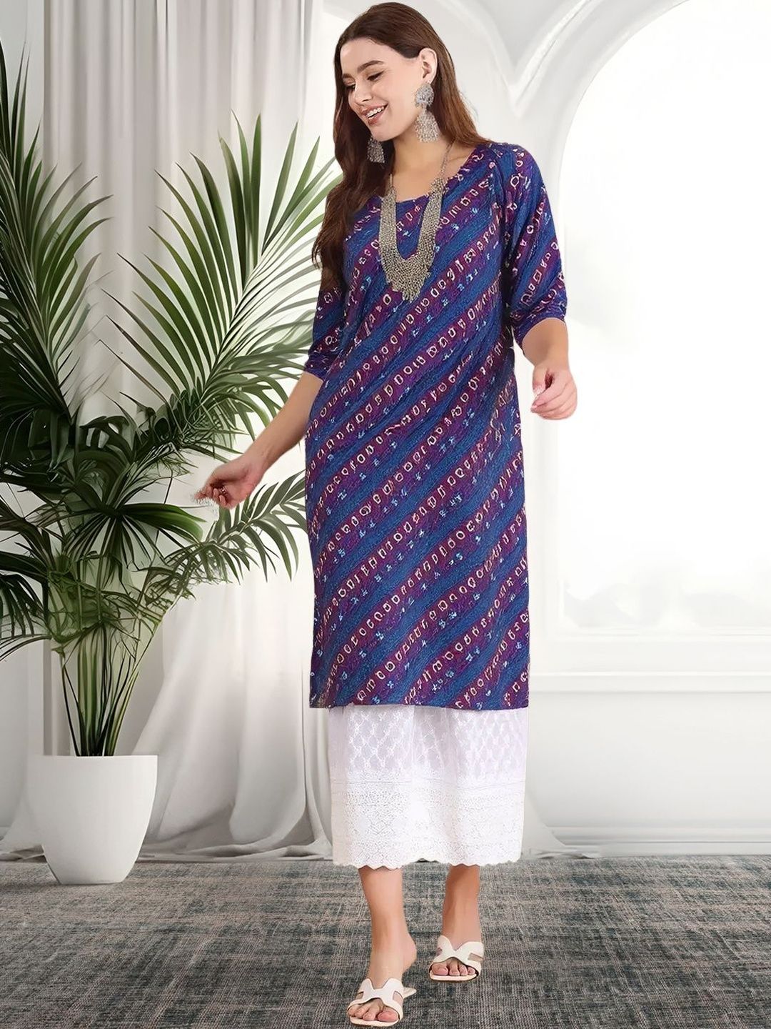 arangya Women Pack Of 2 Ethnic Motifs Printed Indie Prints Crepe Kurta