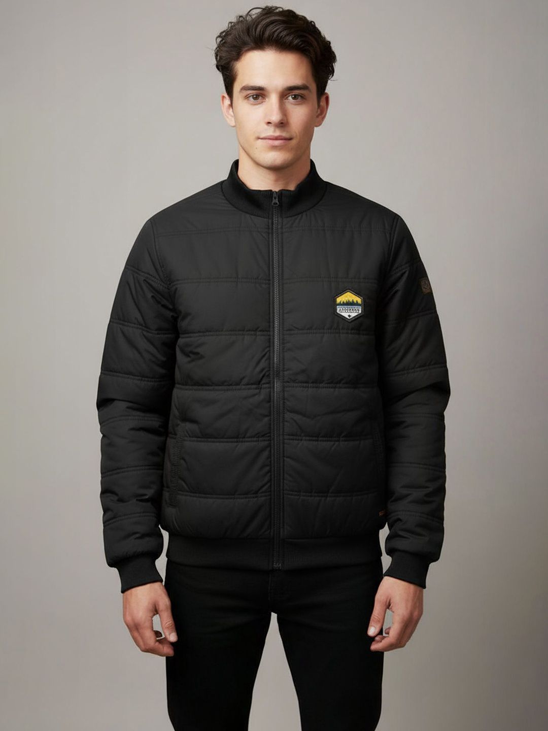 The Roadster Life Co Mock Collar Neck Padded Jacket