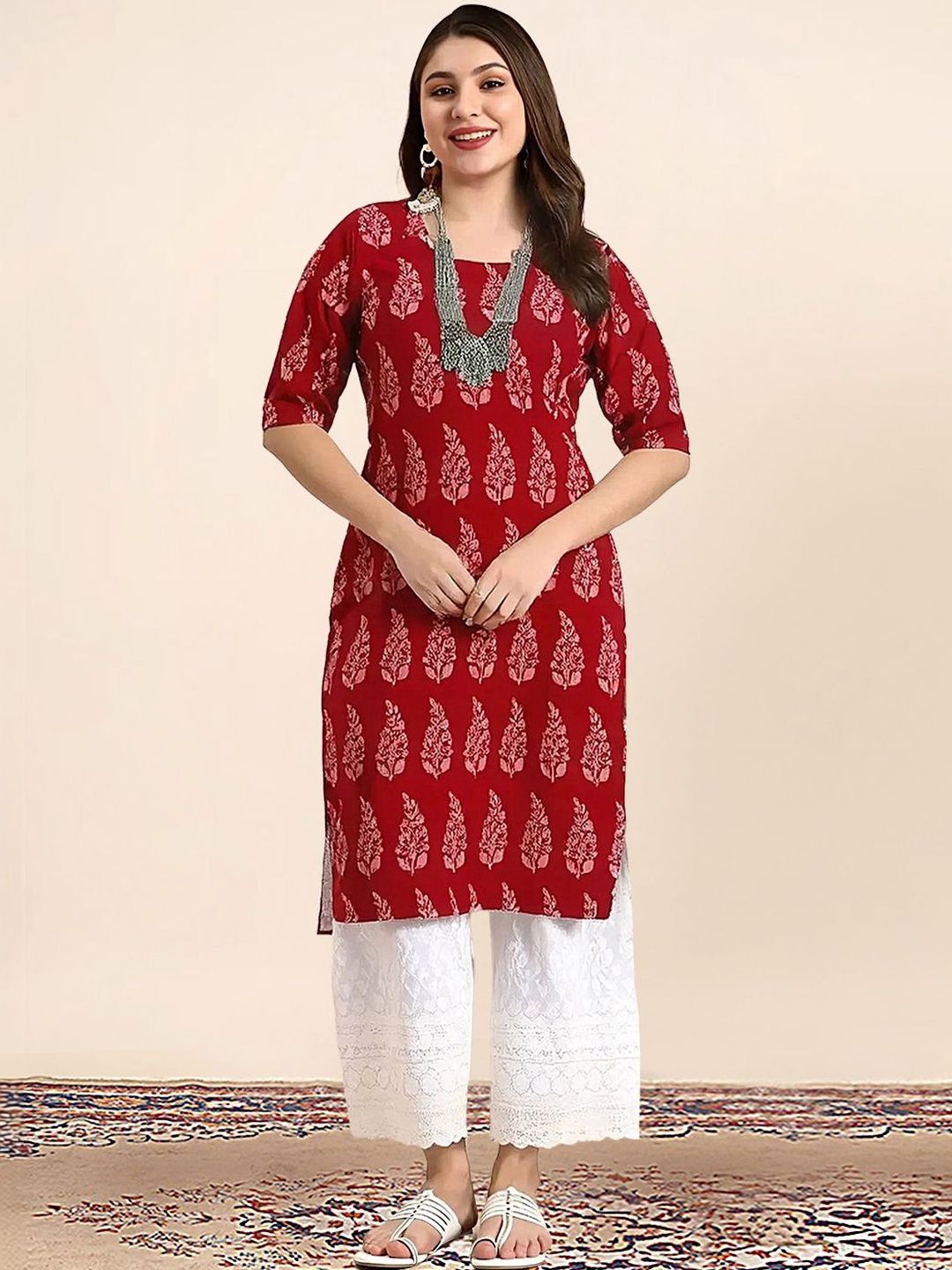 arangya Women Ethnic Motifs Printed Indie Prints Crepe Kurta