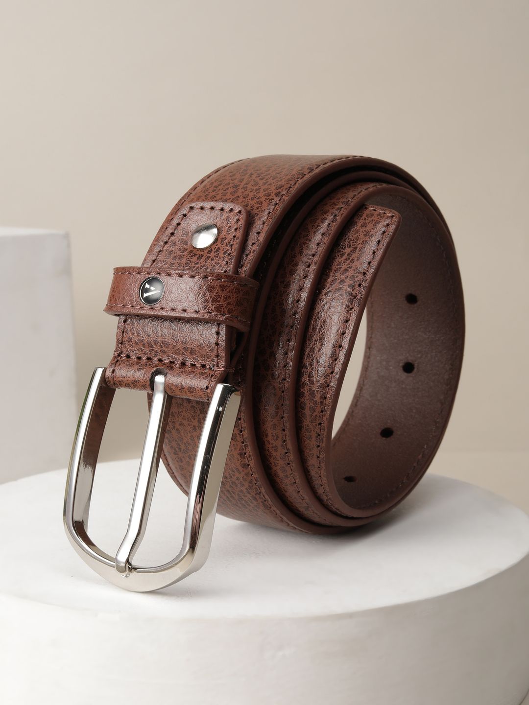 Van Heusen Men Textured Leather Belt
