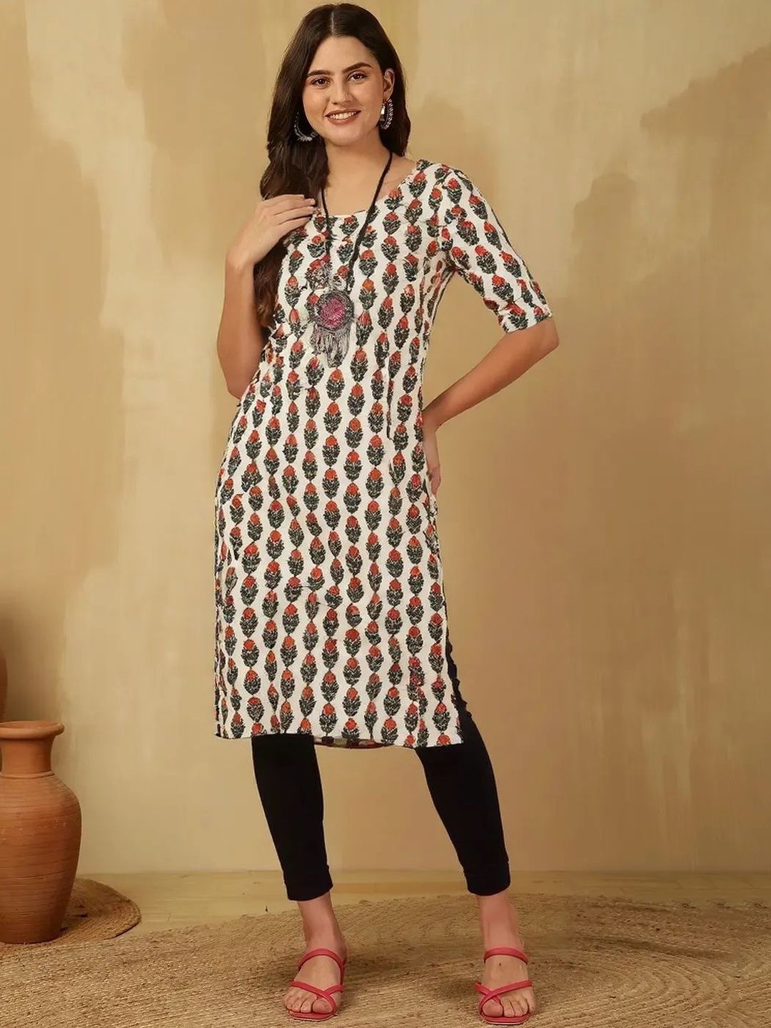 arangya Pack Of 2 Women Ethnic Motifs Printed Indie Prints Crepe Kurta