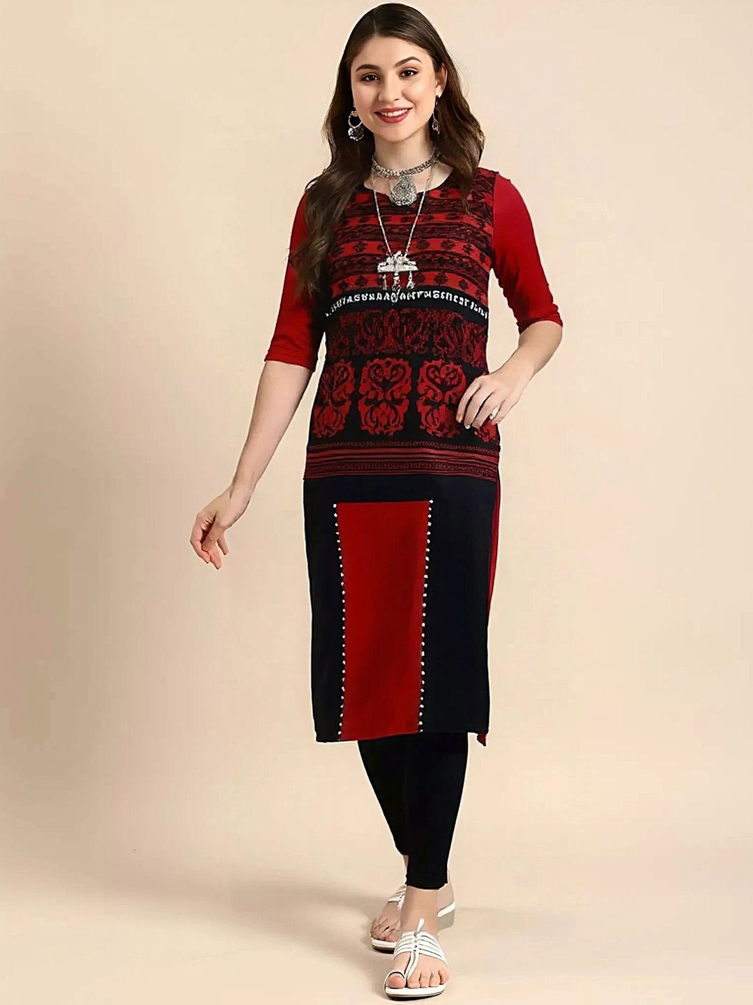 arangya Women Pack Of 2 Ethnic Motifs Printed Indie Prints Crepe Kurta