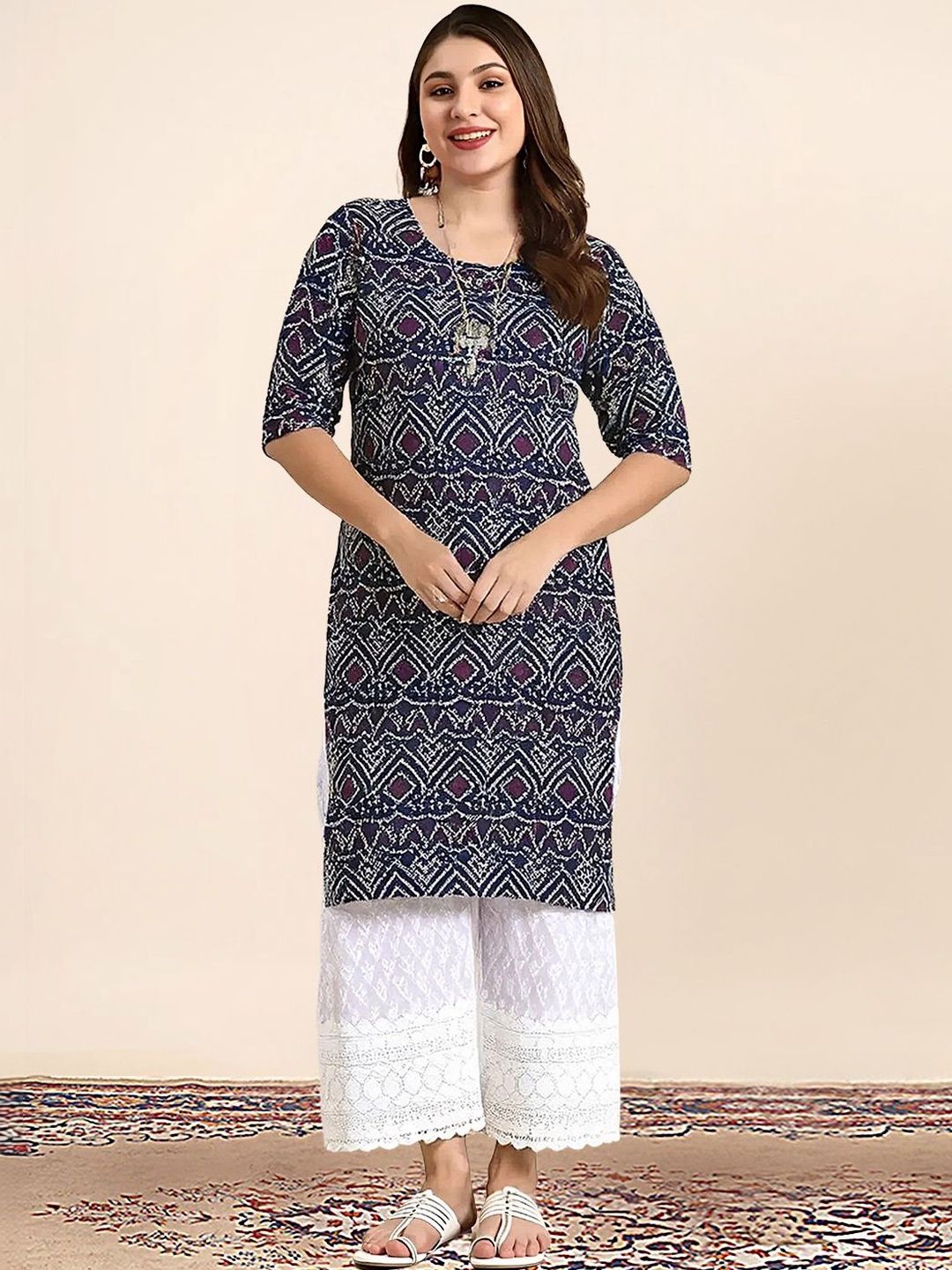 arangya Women Pack Of 2 Ethnic Motifs Printed Indie Prints Crepe Kurta