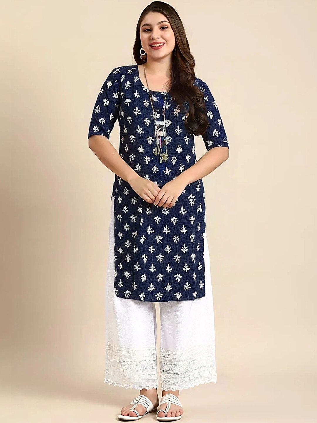 arangya Women Pack Of 2 Ethnic Motifs Printed Crepe Kurta