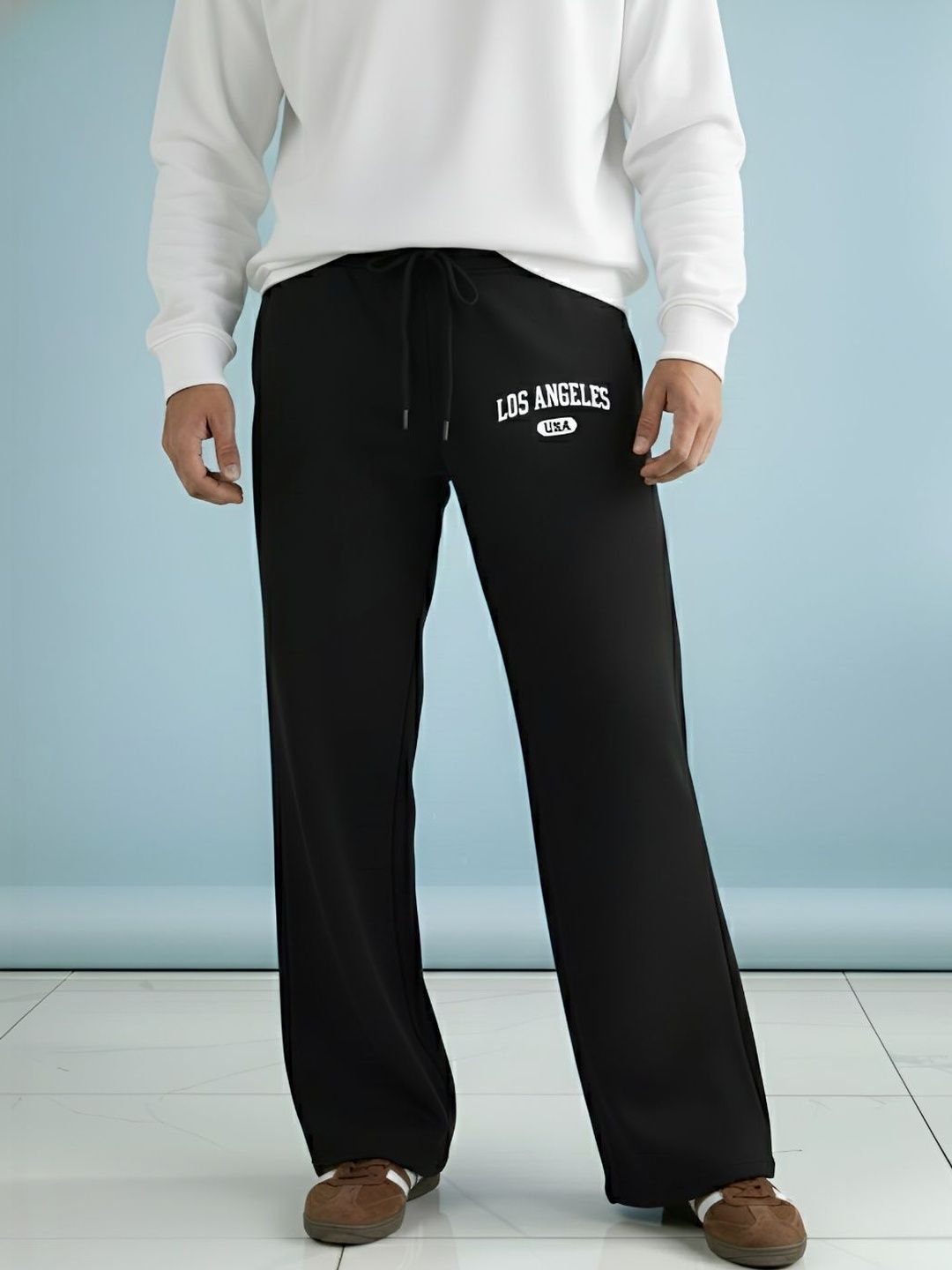 TEDWOODS Men Mid Rise Wide Leg  Track Pants