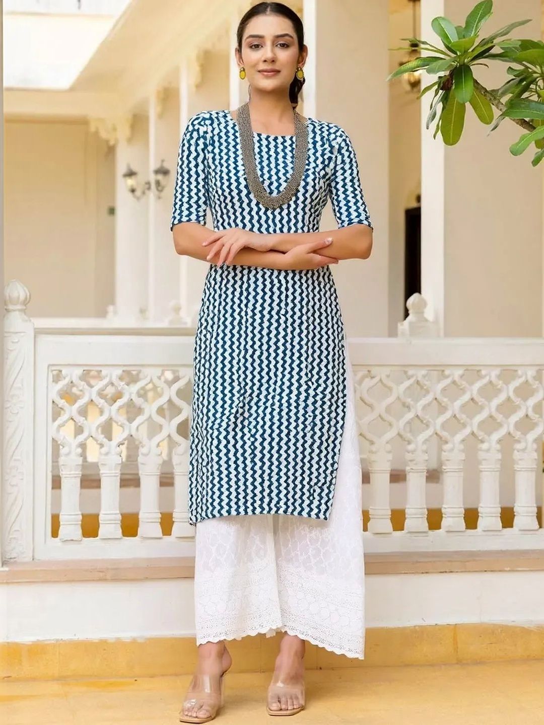 arangya Women Pack Of 3 Geometric Printed Crepe Kurta