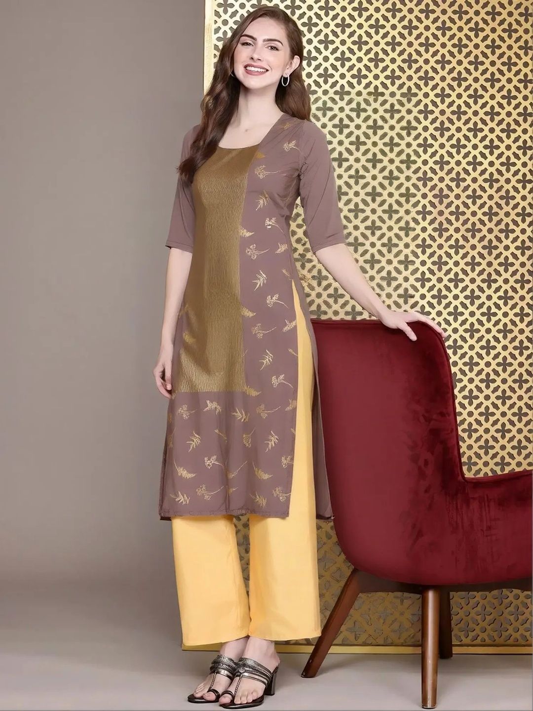 arangya Women Pack Of 2 Ethnic Motifs Printed Crepe Kurta