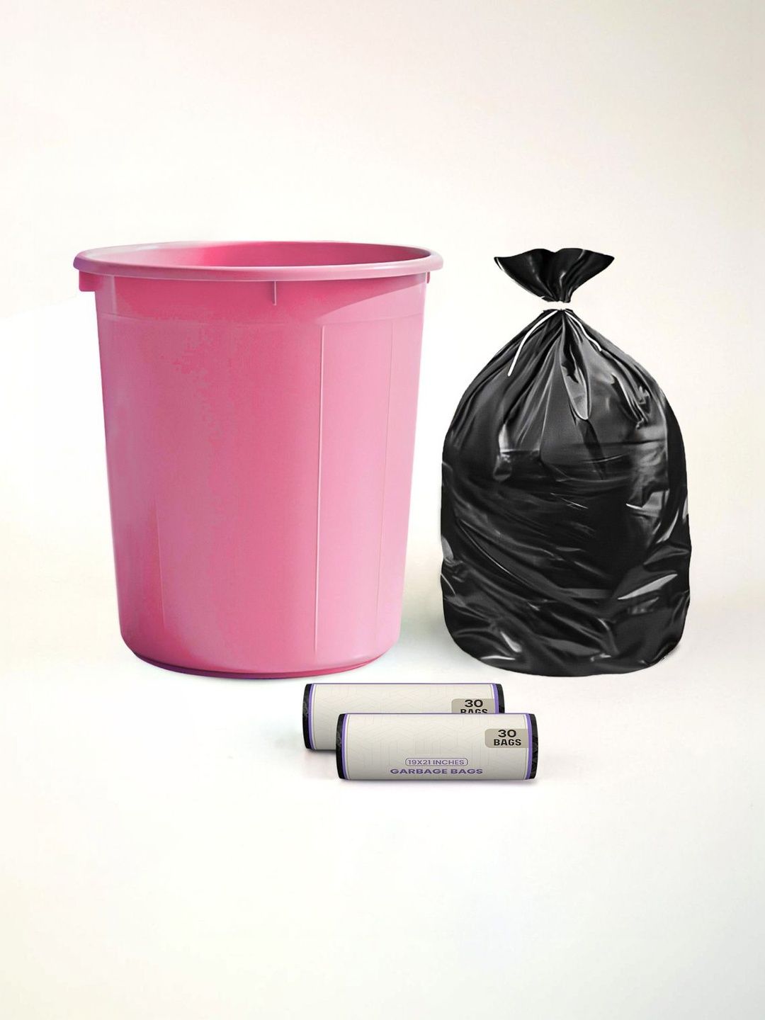 Aura Pink Set of 3 Regular Multi-Utility Dustbin