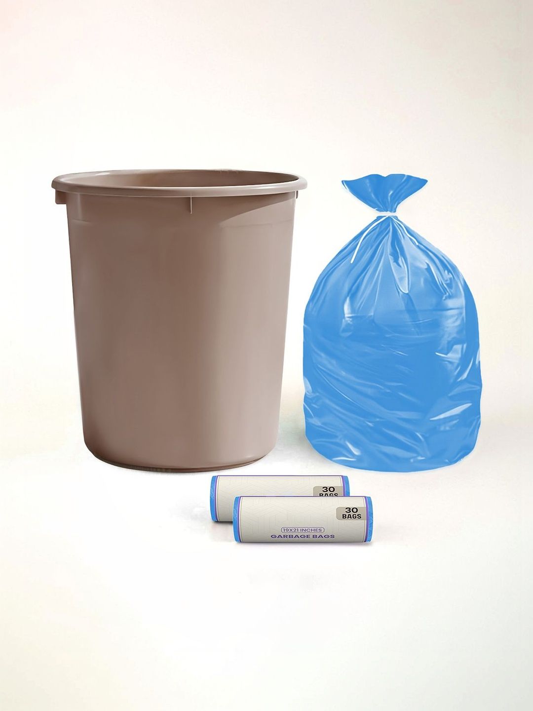 Aura Brown Set of 3 Regular Multi-Utility Dustbin