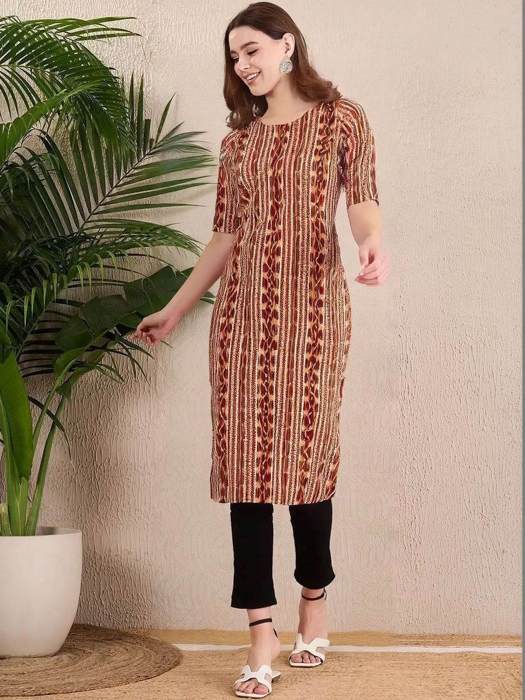 arangya Pack Of 3 Women Ethnic Motifs Printed Indie Prints Crepe Kurta